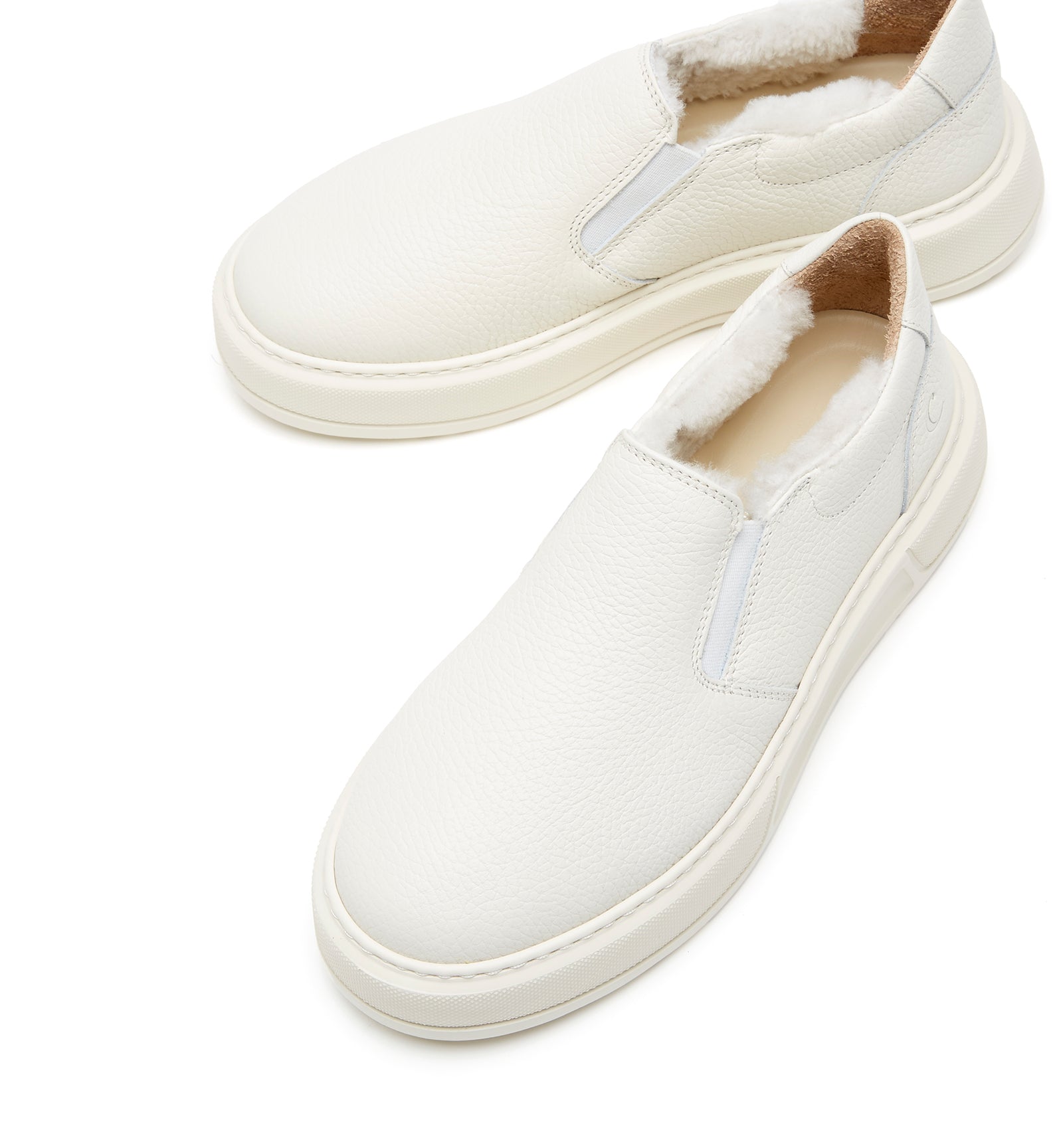 VALERIE SHEARLING-LINED LEATHER SNEAKER