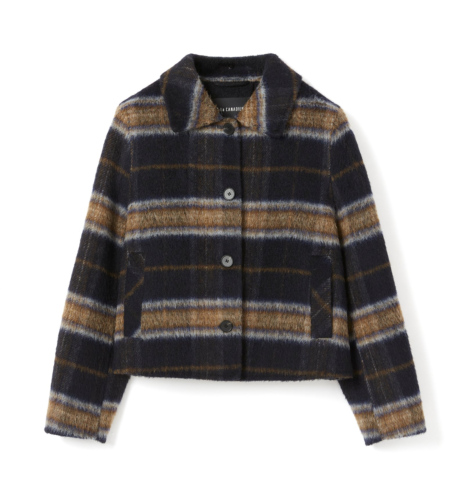 ZAHERA SHORT PLAID WOOL BLEND COAT — Item 1 of 7