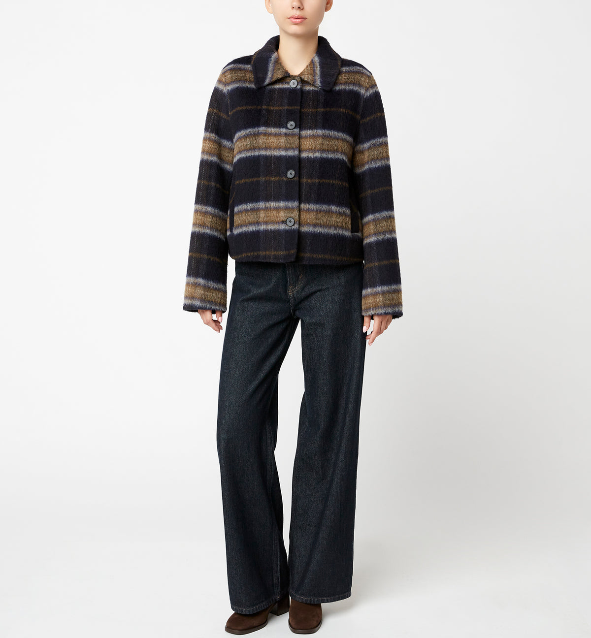ZAHERA SHORT PLAID WOOL BLEND COAT — Item 5 of 7