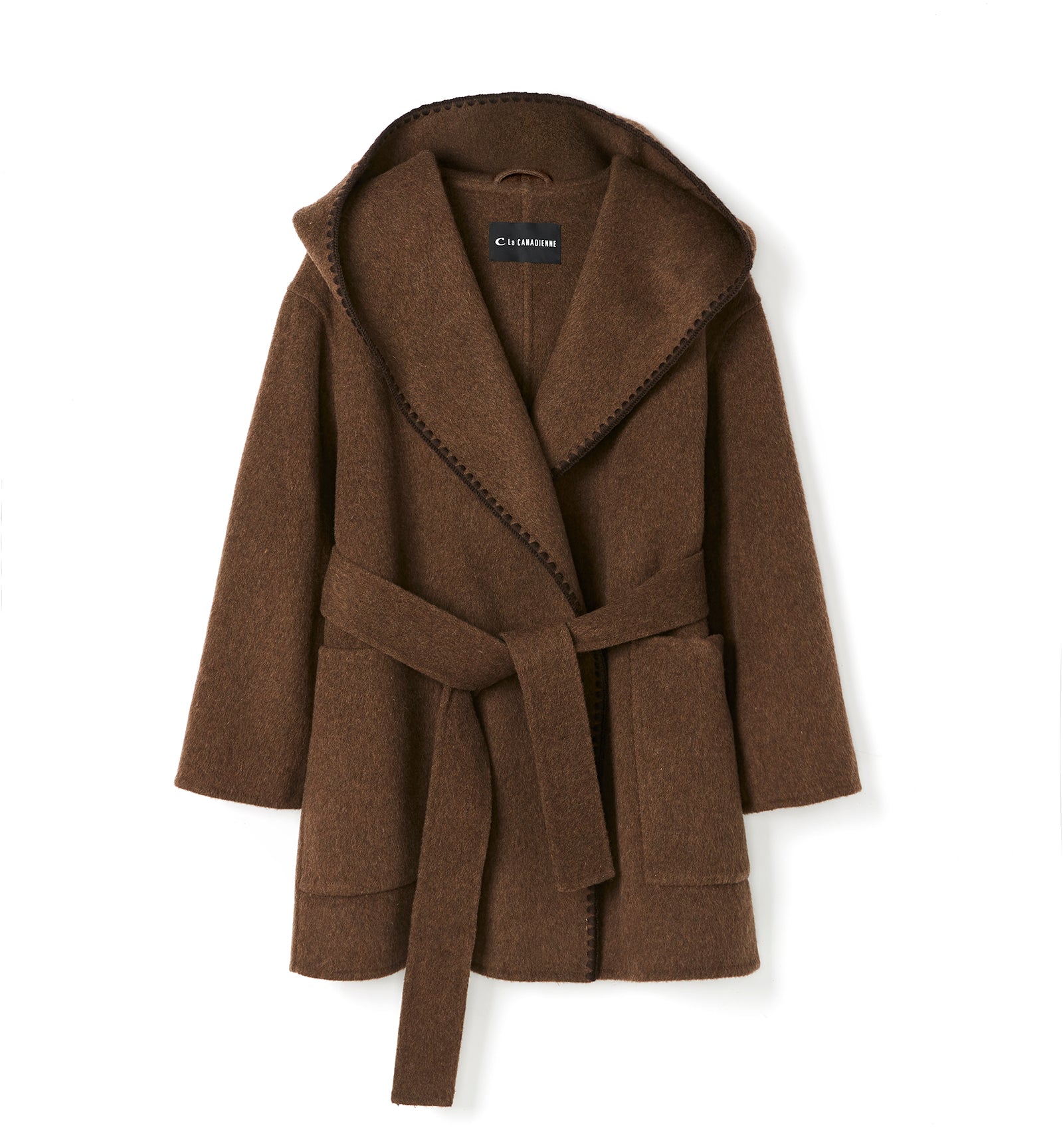 ZANDER MANTEAU CROISÉ COURT EN LAINE MÉLANGÉE