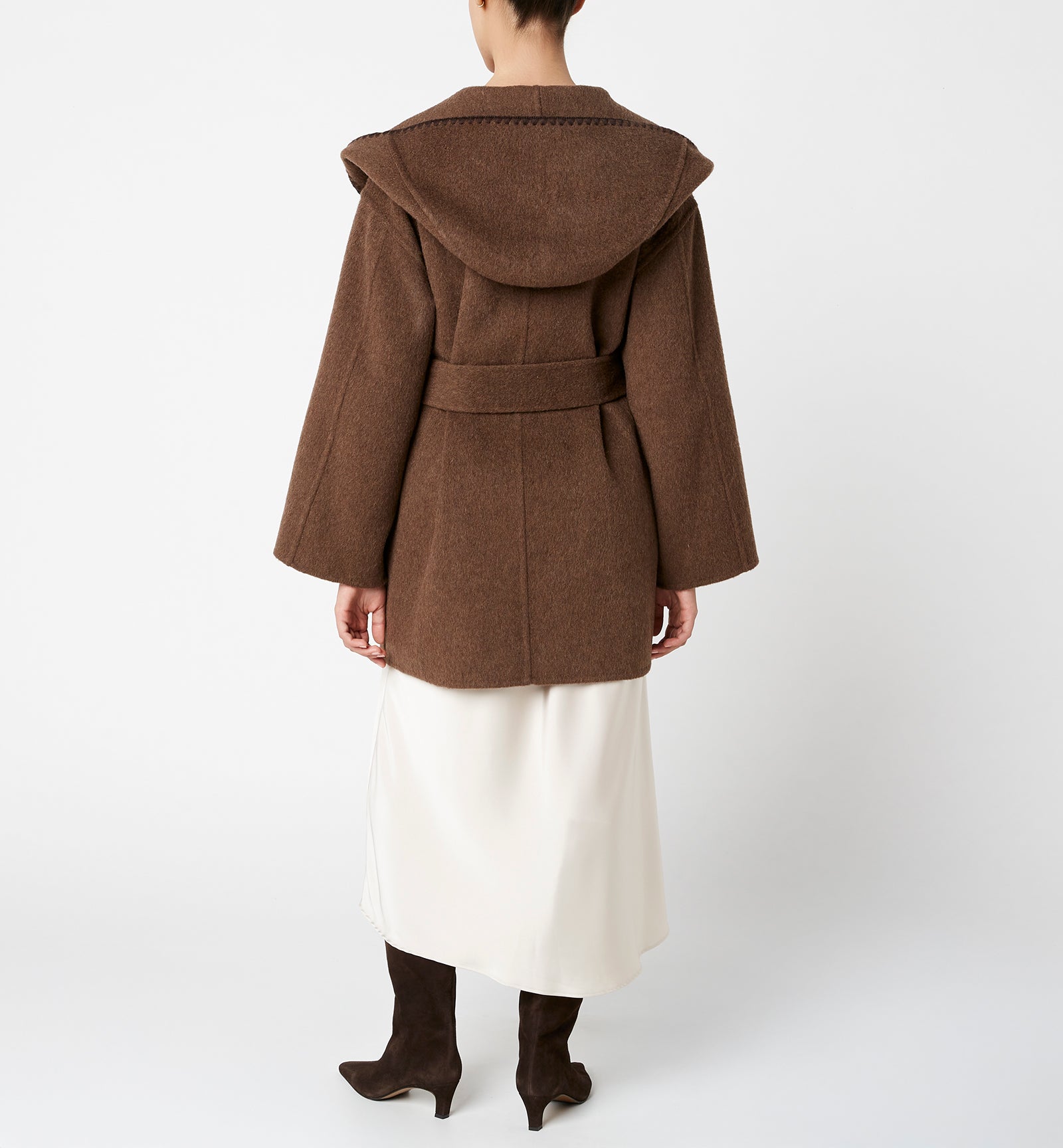 ZANDER MANTEAU CROISÉ COURT EN LAINE MÉLANGÉE
