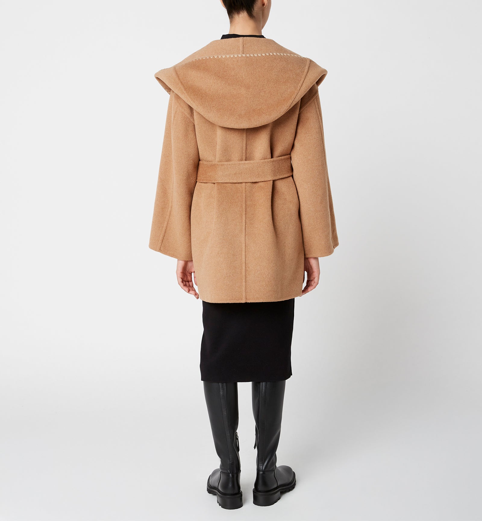 ZANDER MANTEAU CROISÉ COURT EN LAINE MÉLANGÉE