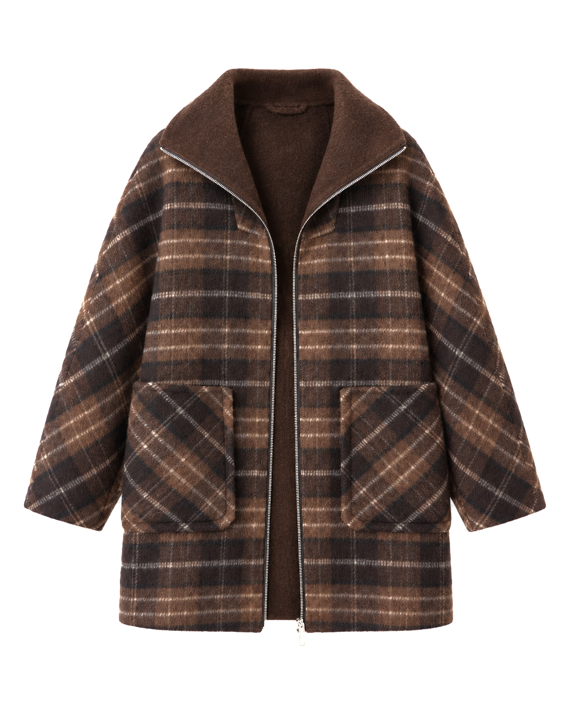 ZEV WOOL FRONT ZIP COAT