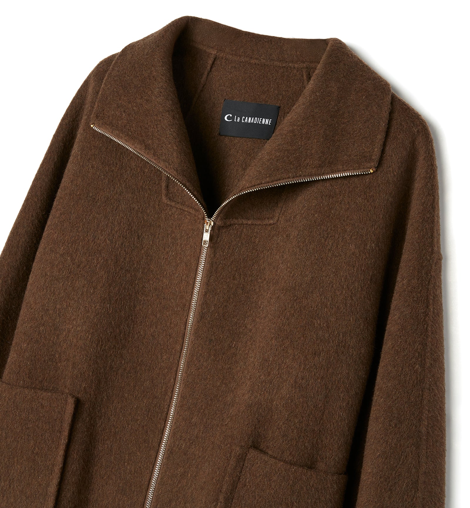 ZEV MANTEAU EN LAINE À FERMETURE ZIPPÉE