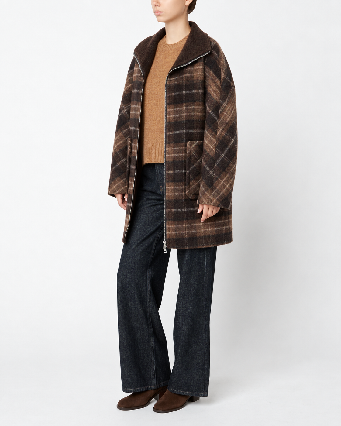 ZEV WOOL FRONT ZIP COAT - La Canadienne