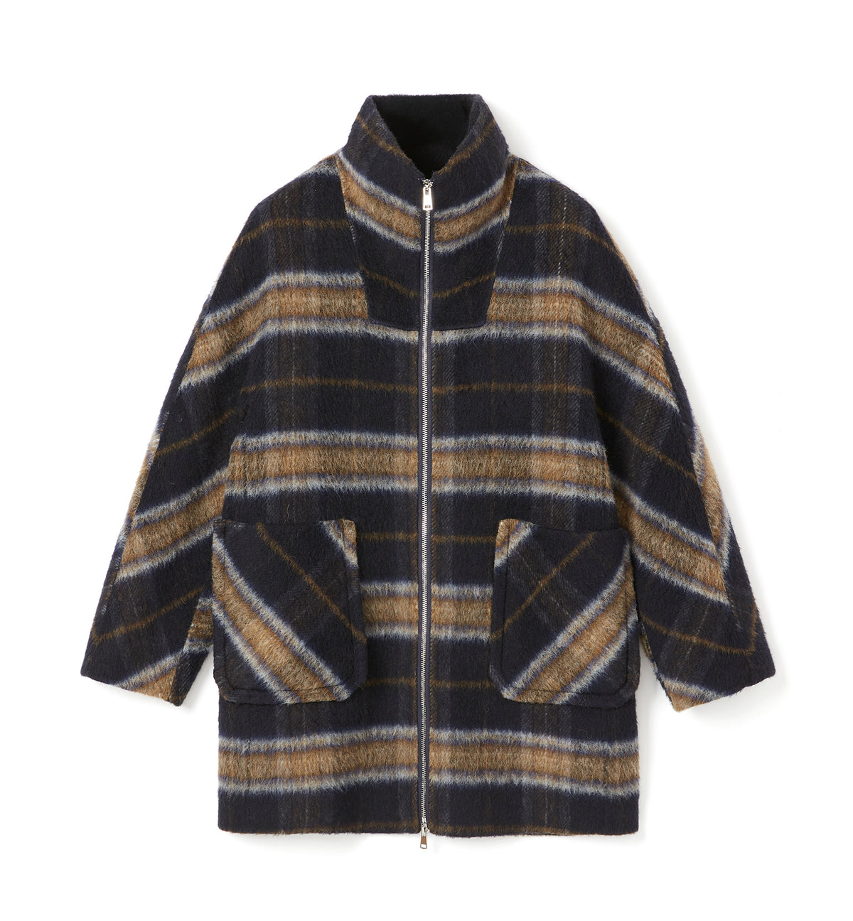 ZEV WOOL FRONT ZIP COAT — Item 1 of 21