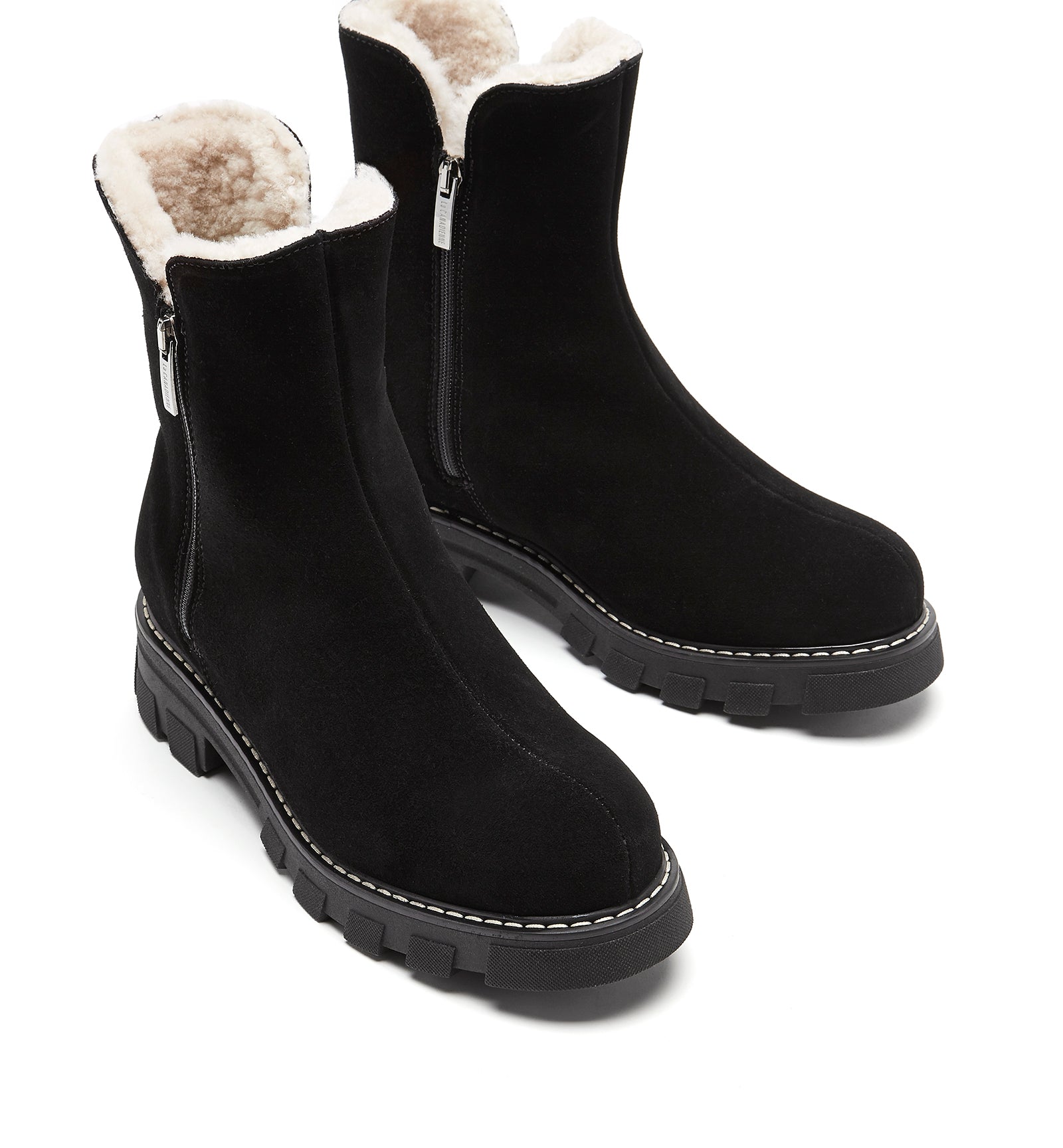 ADRIANNA SHEARLING-LINED SUEDE BOOTIE