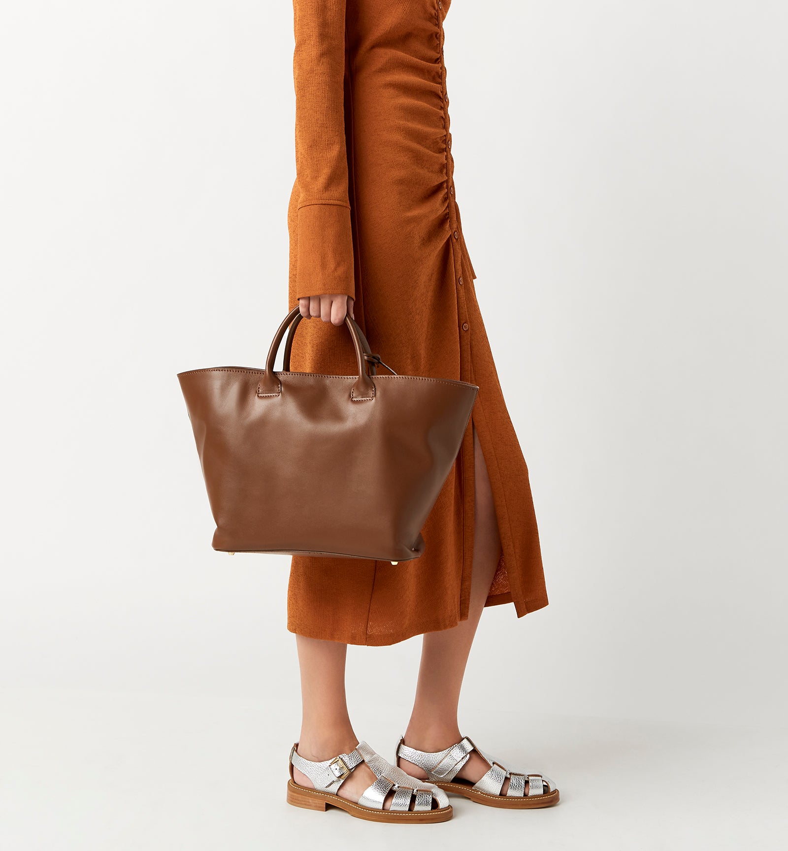 PRESS LEATHER TOTE BAG