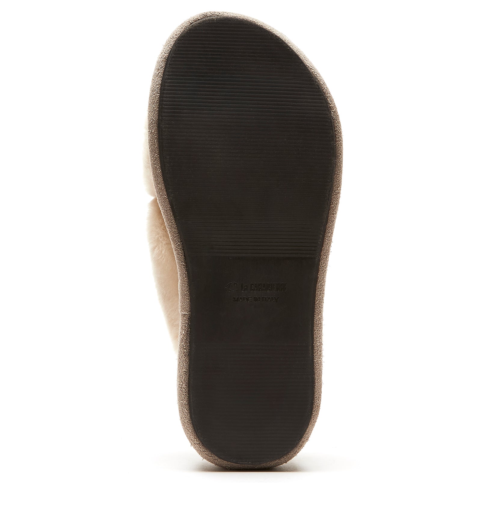 GRETA LEATHER SHEARLING SANDAL