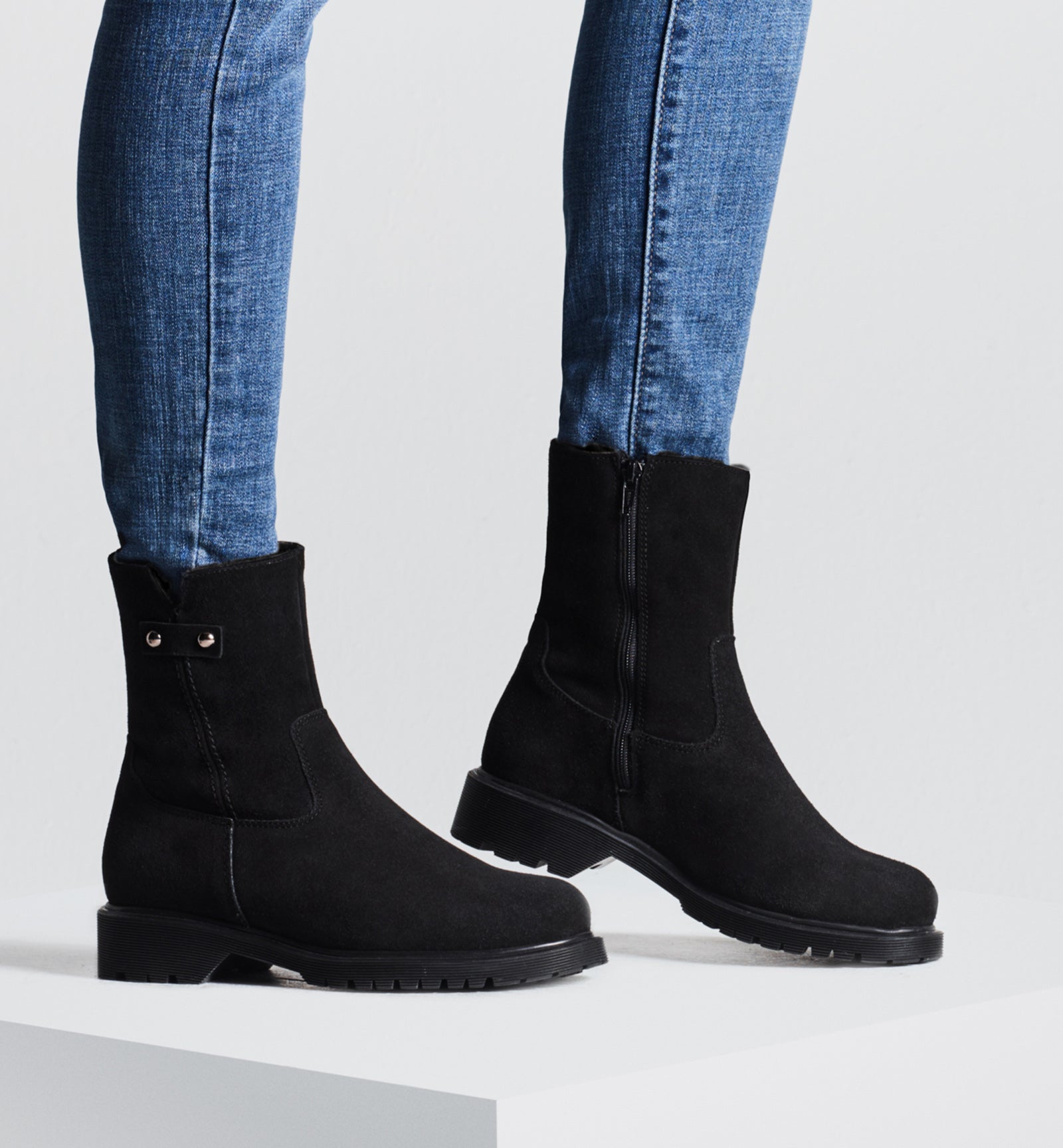 HOGAN SHEARLING-LINED SUEDE BOOTIE