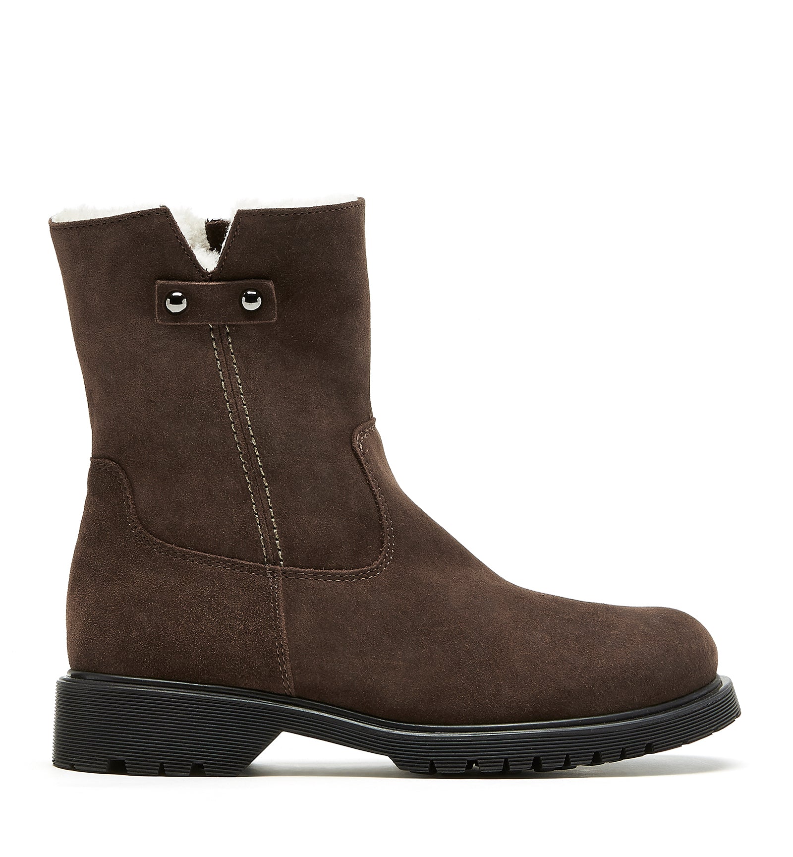 HUNTER SHEARLING-LINED SUEDE BOOTIE