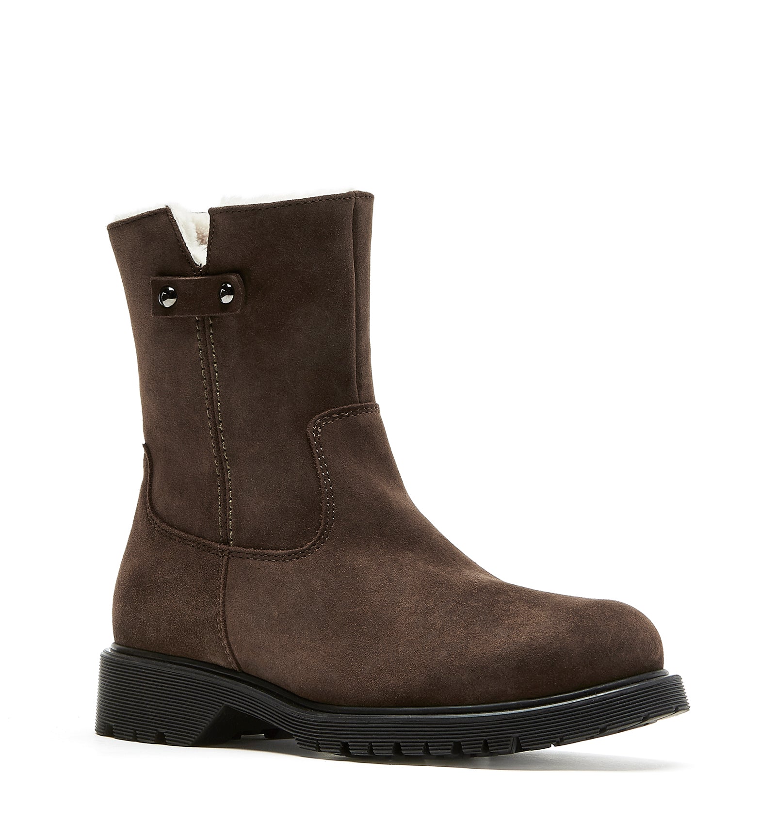 HUNTER SHEARLING-LINED SUEDE BOOTIE