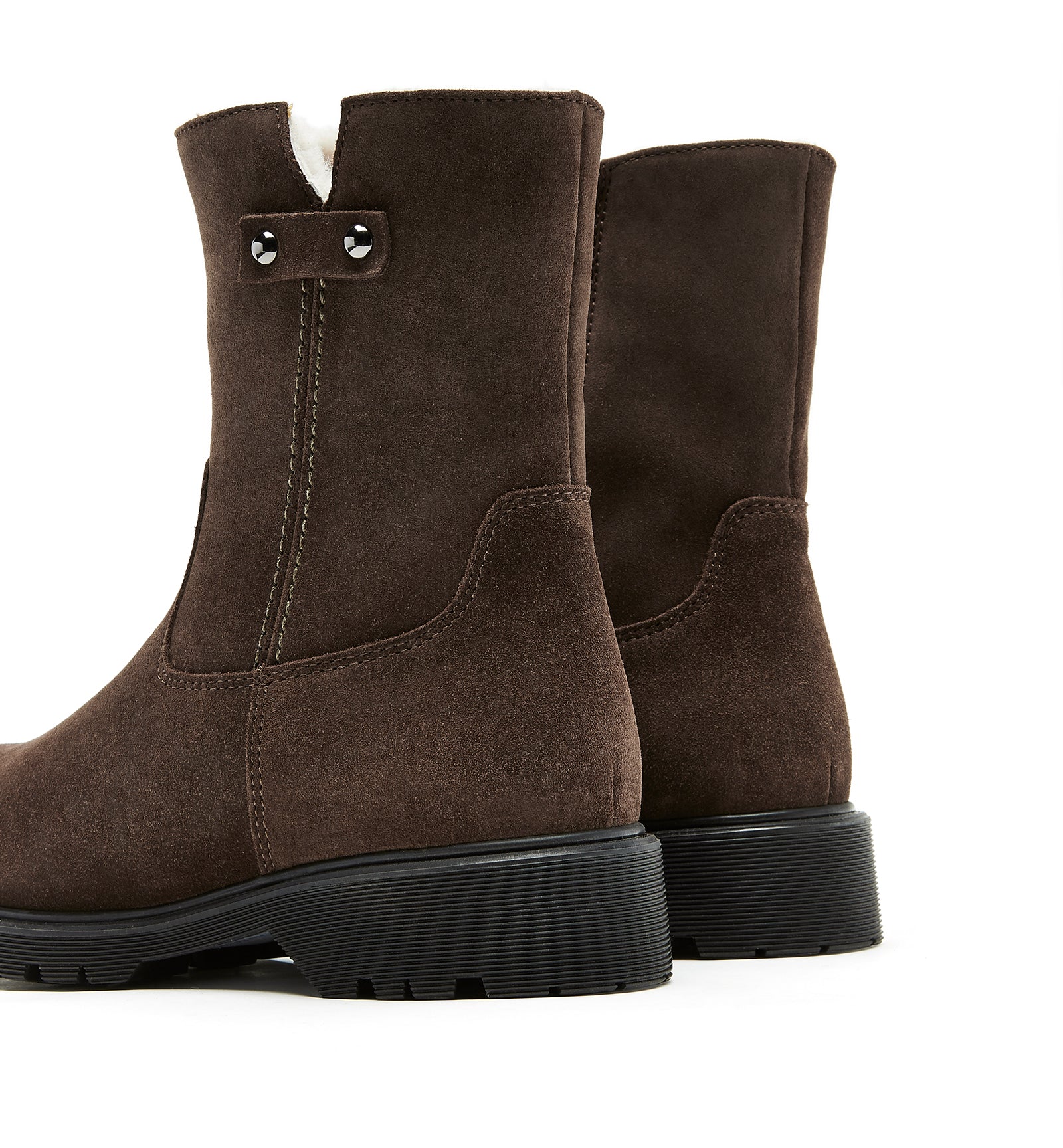 HUNTER SHEARLING-LINED SUEDE BOOTIE