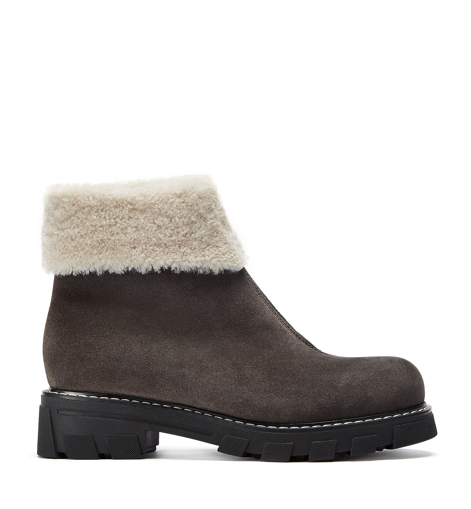 ABBA SHEARLING-LINED SUEDE BOOTIE