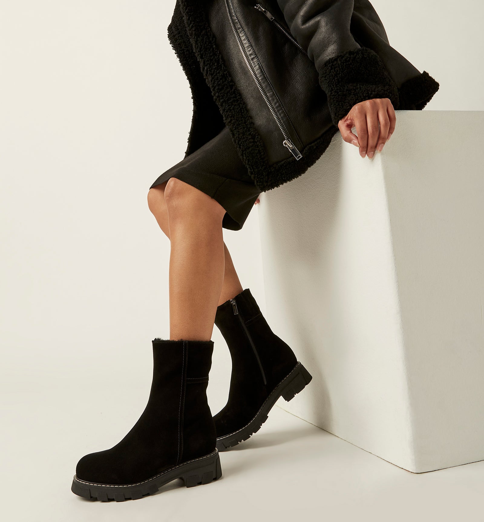 AUTUMN SHEARLING-LINED SUEDE BOOTIE