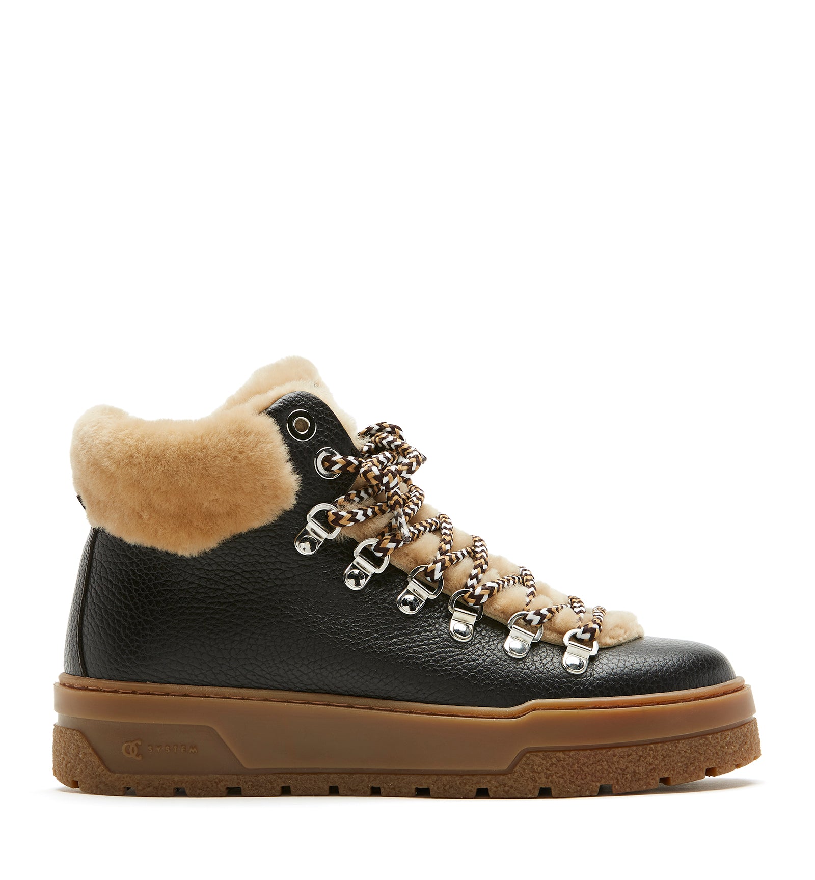 LAUSANNE SHEARLING-LINED LEATHER BOOTIE