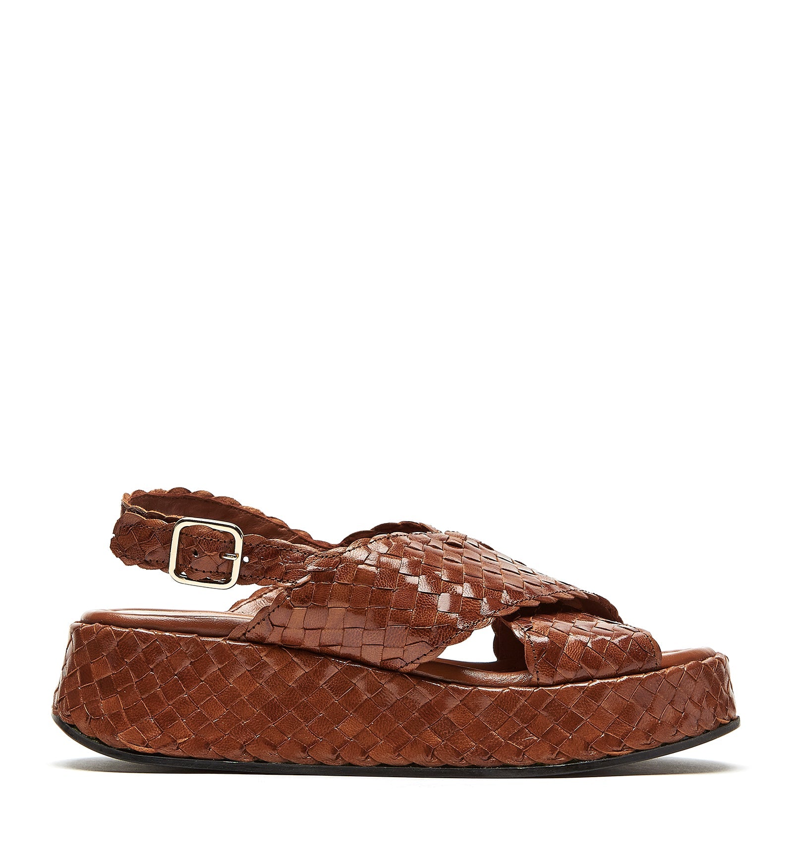 PACIFIK SANDALE EN CUIR TRESSÉ