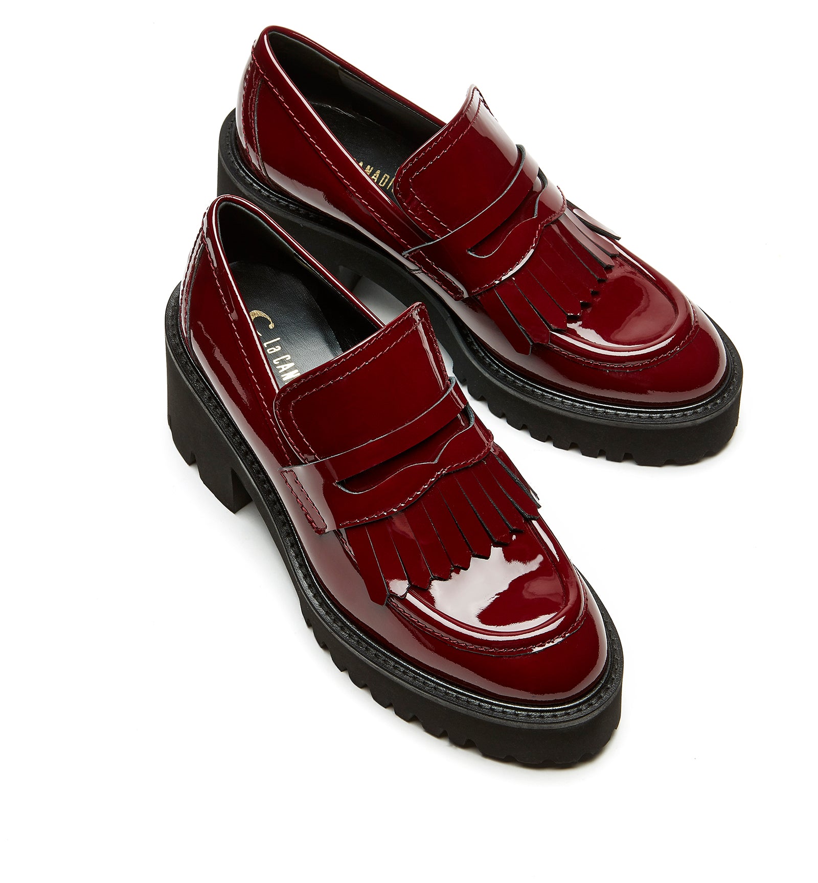 Burgundy patent loafers on sale