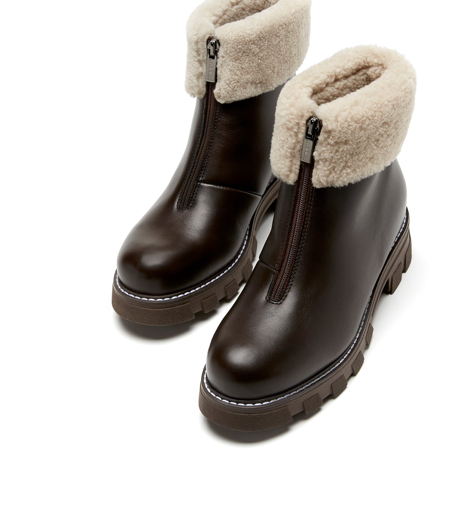 ABBA SHEARLING-LINED LEATHER BOOTIE