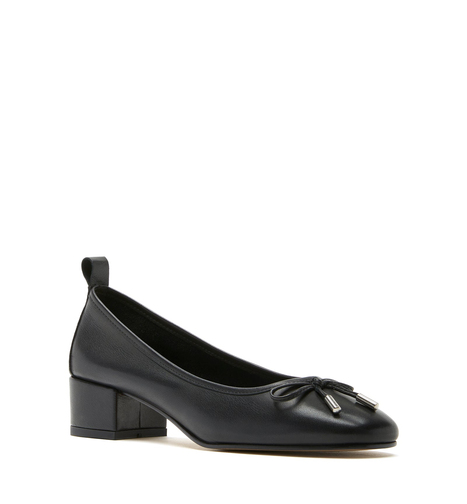 AMIE LEATHER HEELED BALLERINA