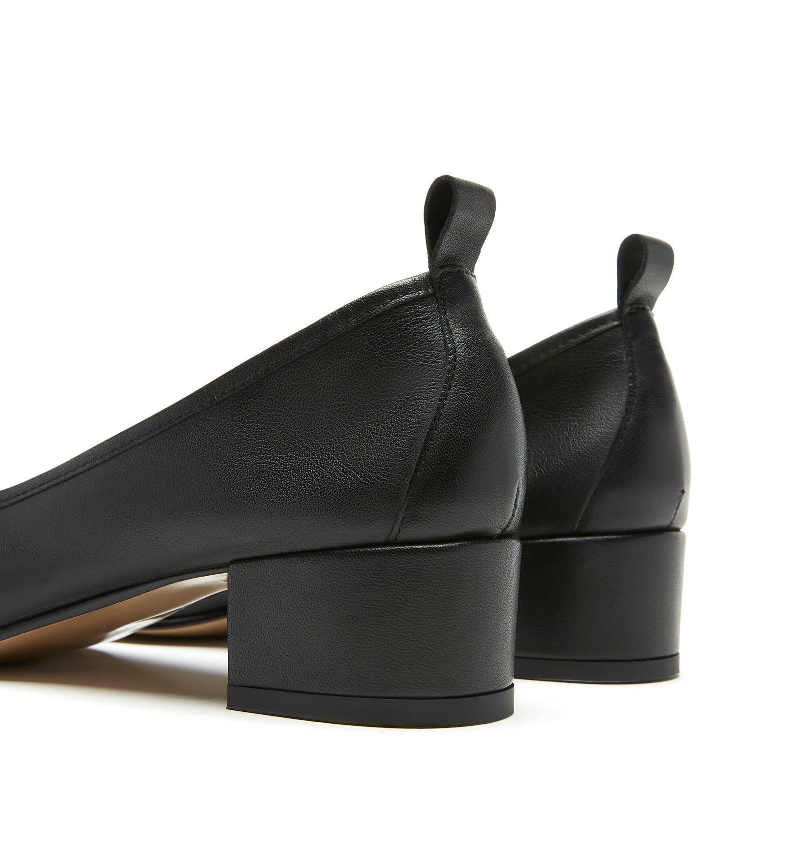 AMIE LEATHER HEELED BALLERINA