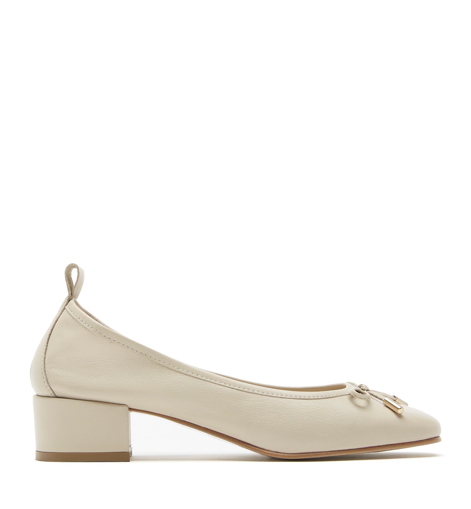 AMIE LEATHER HEELED BALLERINA
