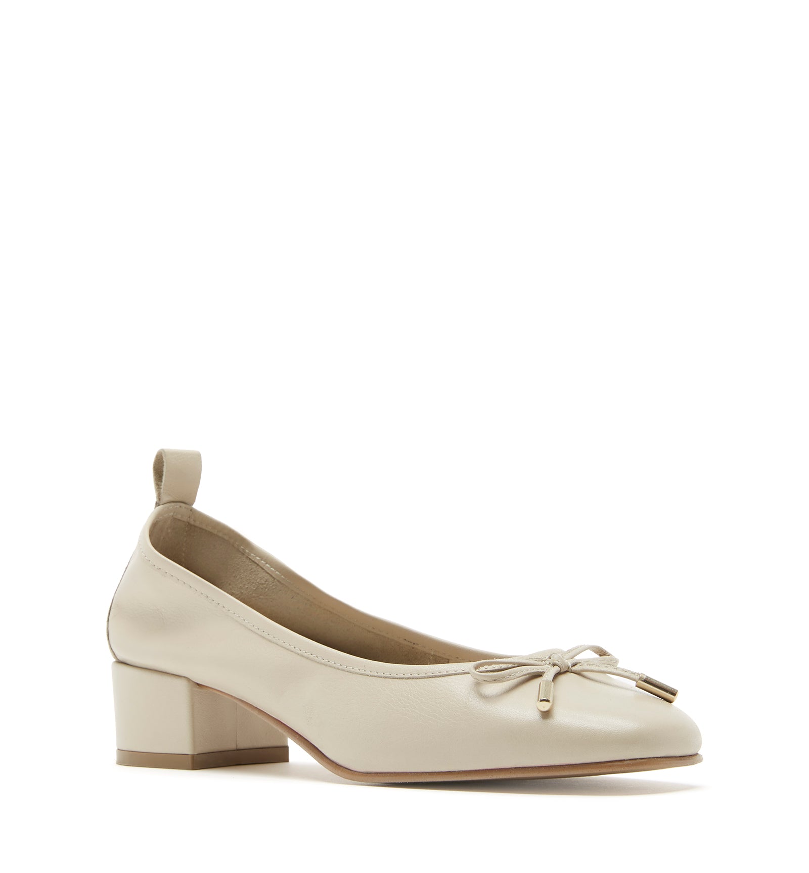 AMIE LEATHER HEELED BALLERINA