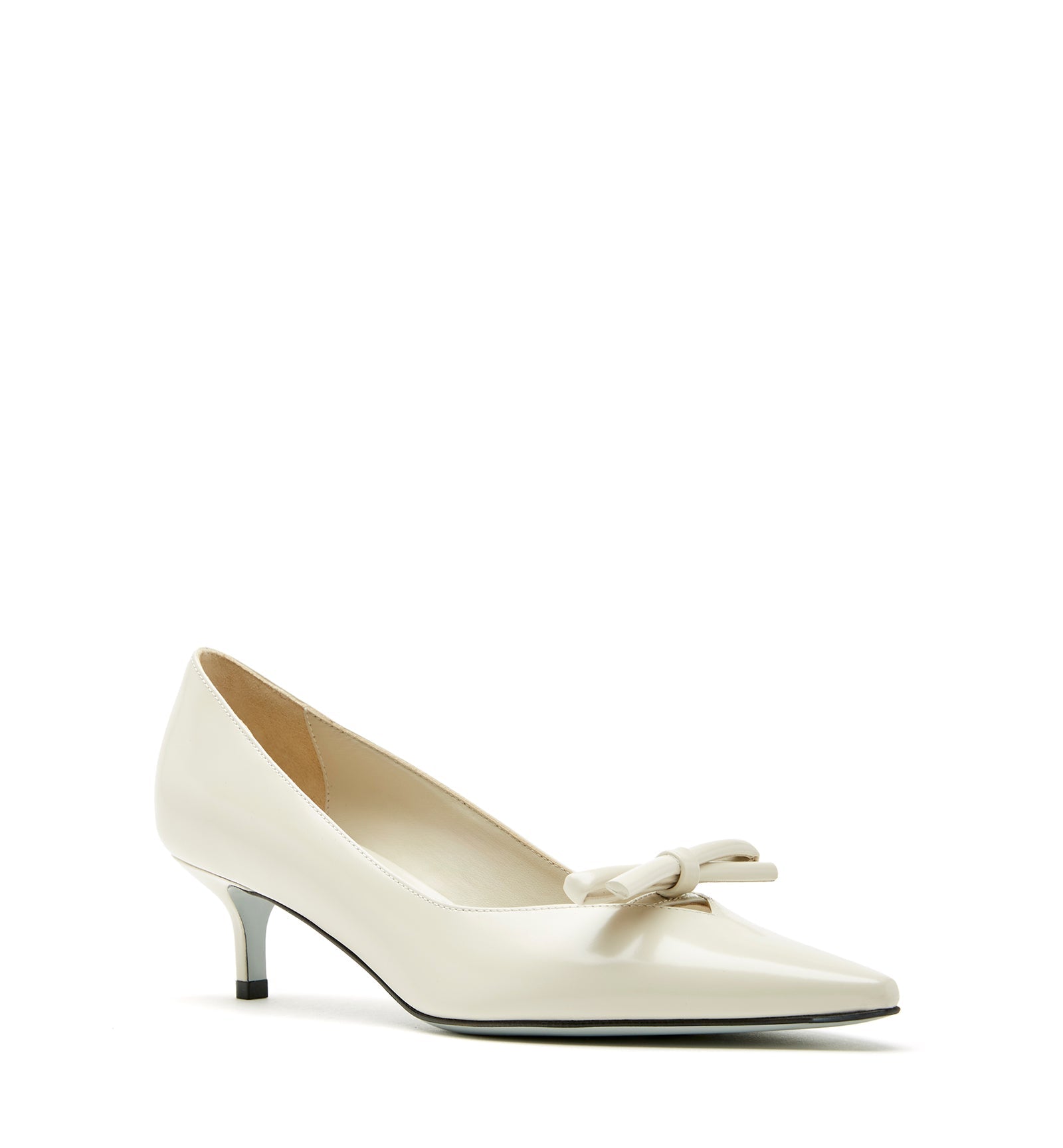 ARLOW KITTEN HEEL SHINE LEATHER PUMP - La Canadienne