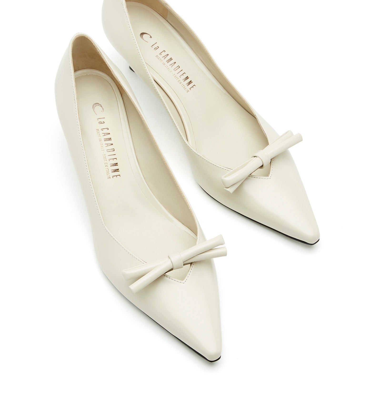 ARLOW KITTEN HEEL SHINE LEATHER PUMP - La Canadienne