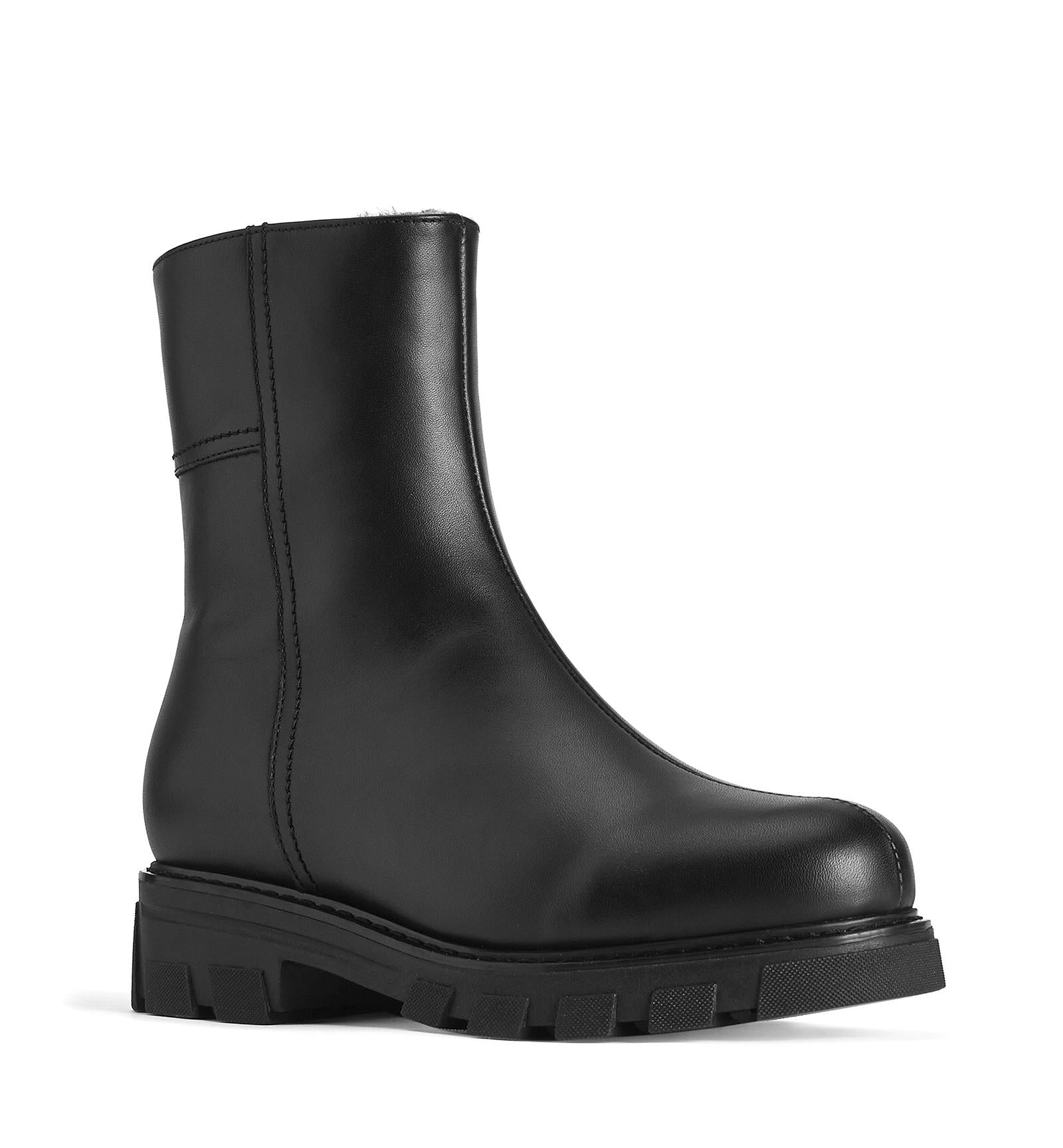 AUTUMN SHEARLING - LINED LEATHER BOOTIE - La Canadienne