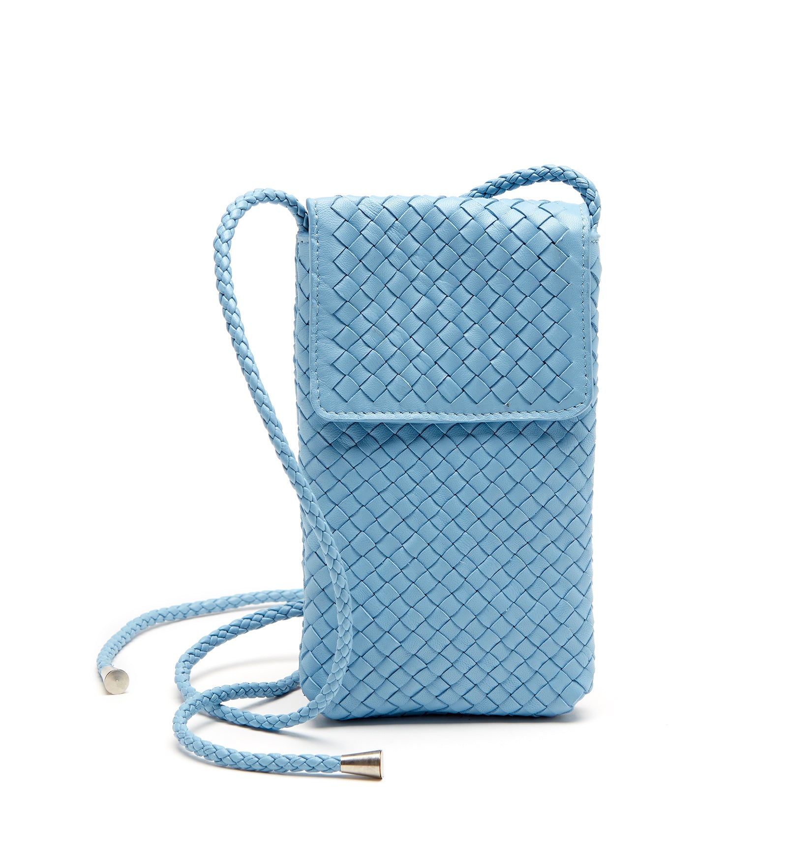 PHONIA WOVEN LEATHER PHONE BAG