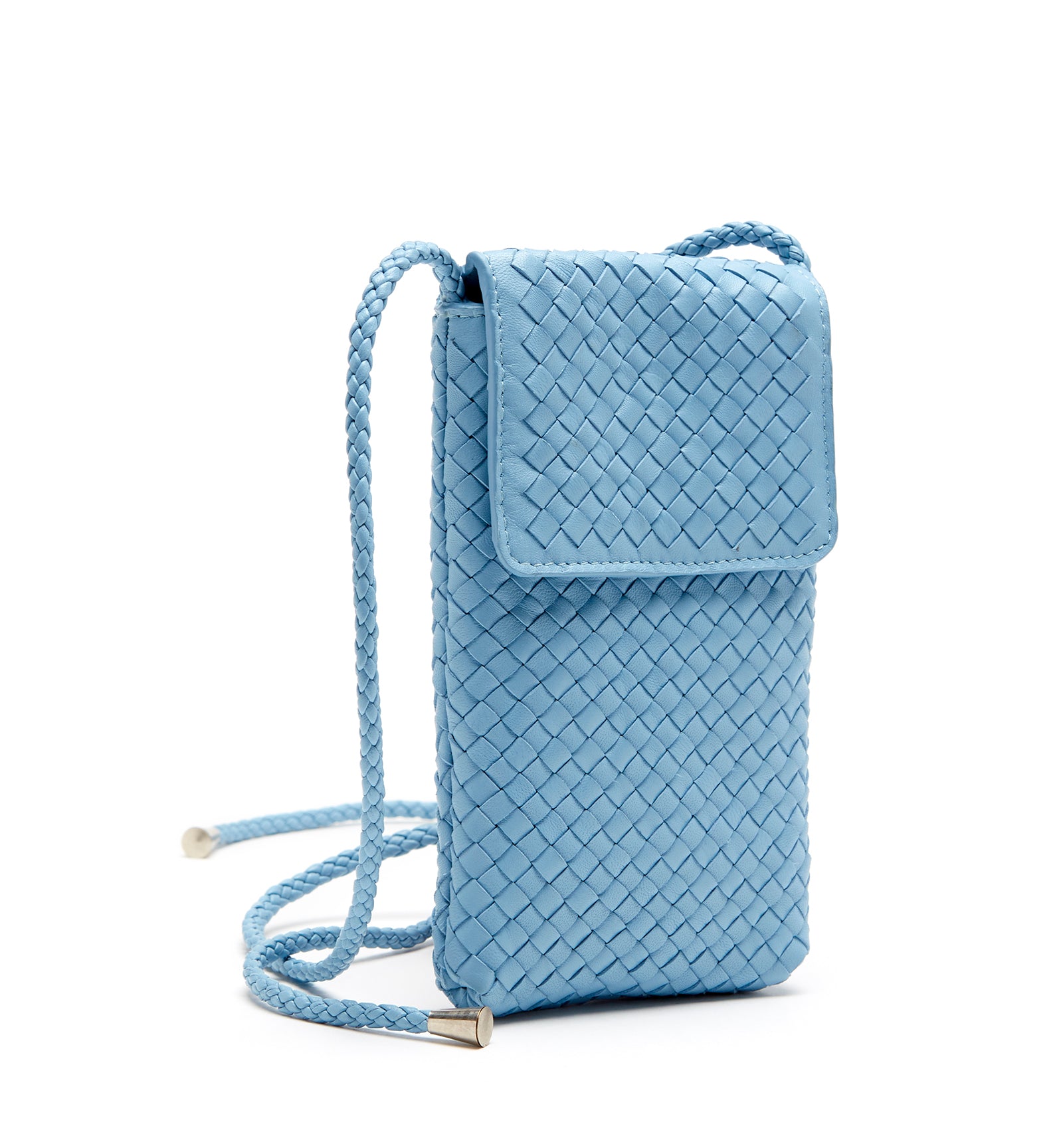 PHONIA WOVEN LEATHER PHONE BAG