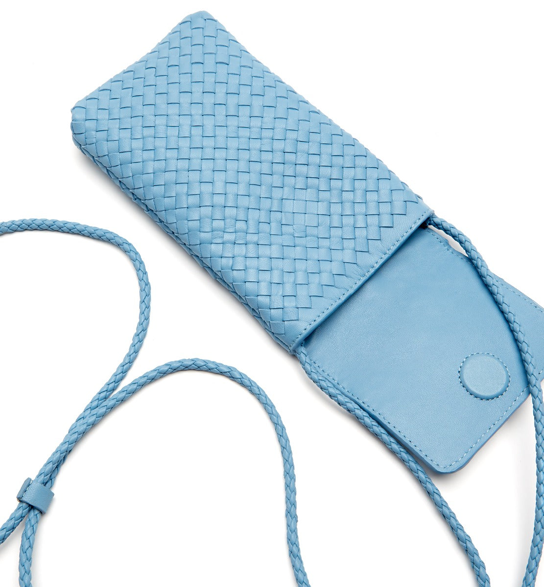 PHONIA WOVEN LEATHER PHONE BAG