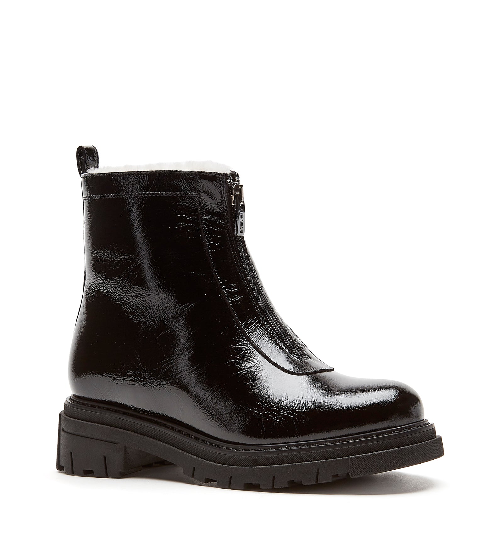 DELTA SHEARLING-LINED CRUSHED LEATHER BOOTIE — Item 2 of 5