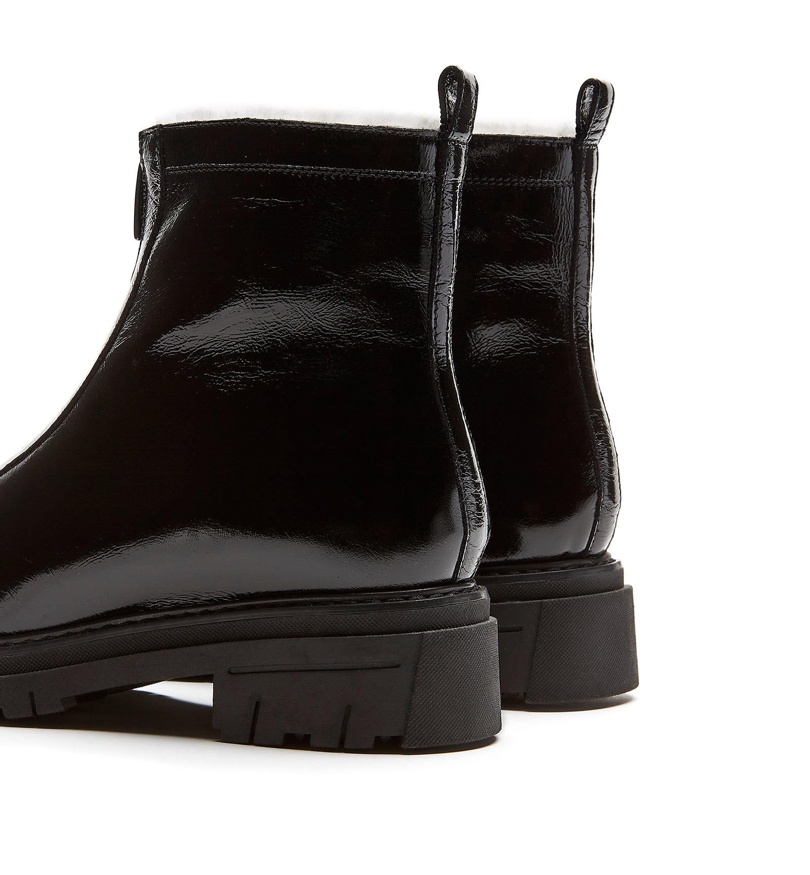 DELTA SHEARLING-LINED CRUSHED LEATHER BOOTIE — Item 4 of 5