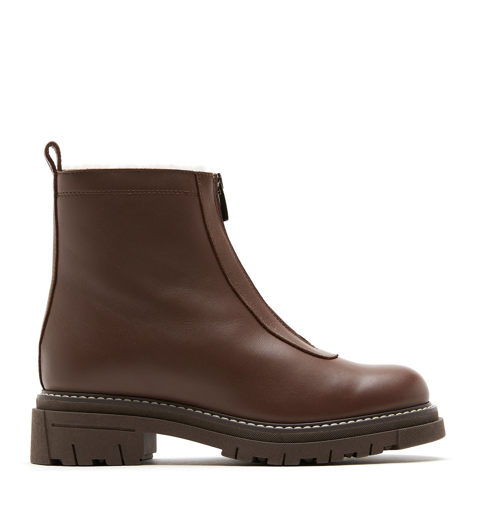 DELTA SHEARLING-LINED LEATHER BOOTIE