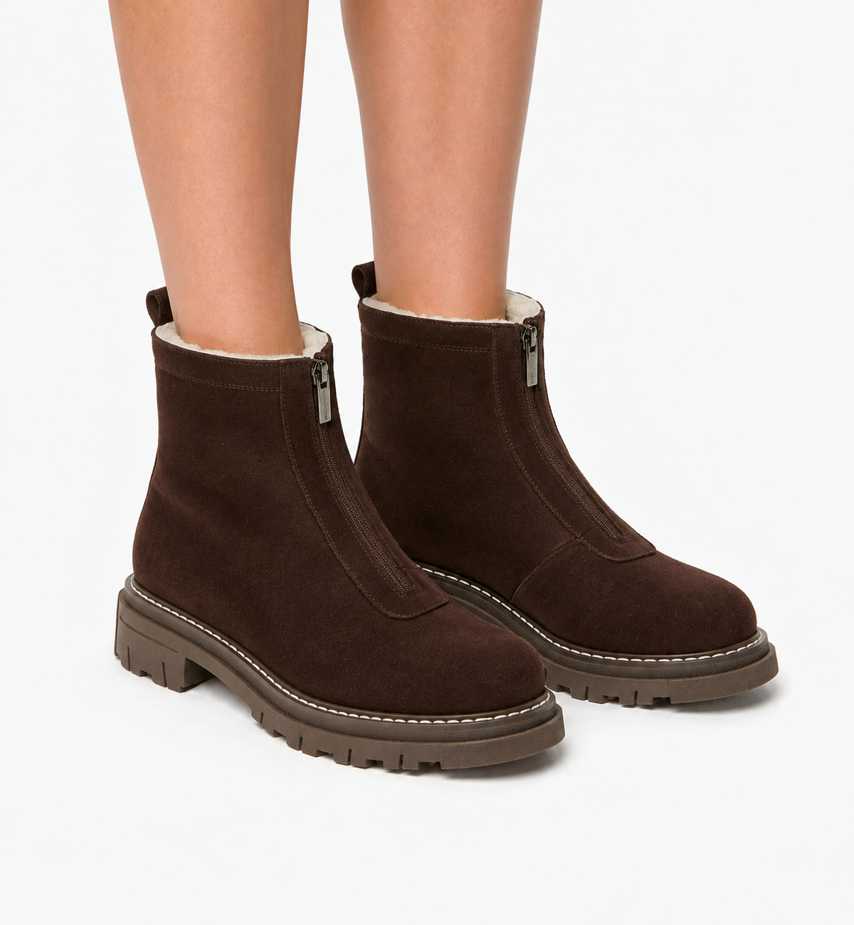 DELTA SHEARLING-LINED SUEDE BOOTIE — Item 5 of 16