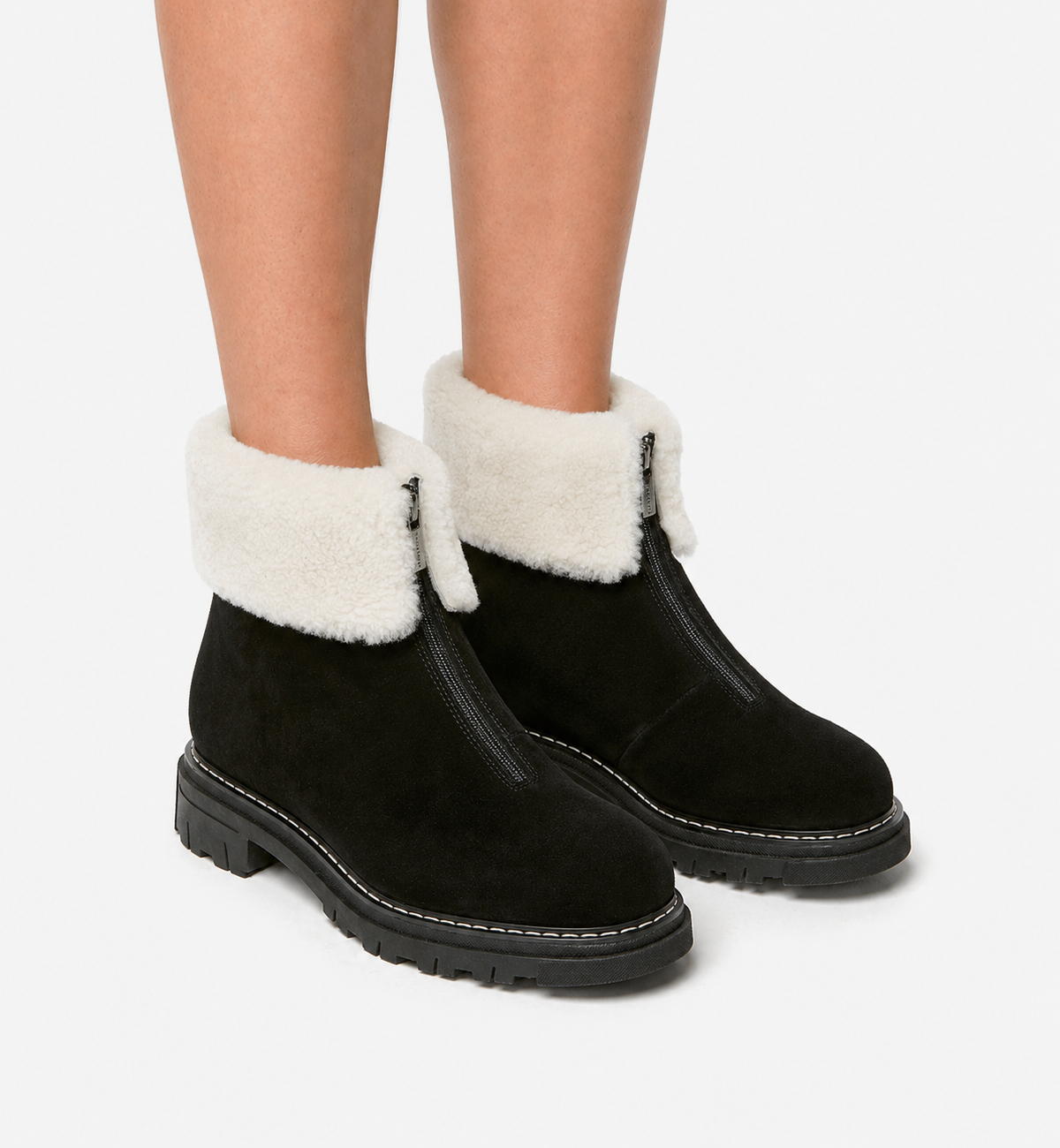 DENNIS SHEARLING-LINED SUEDE BOOTIE — Item 6 of 12