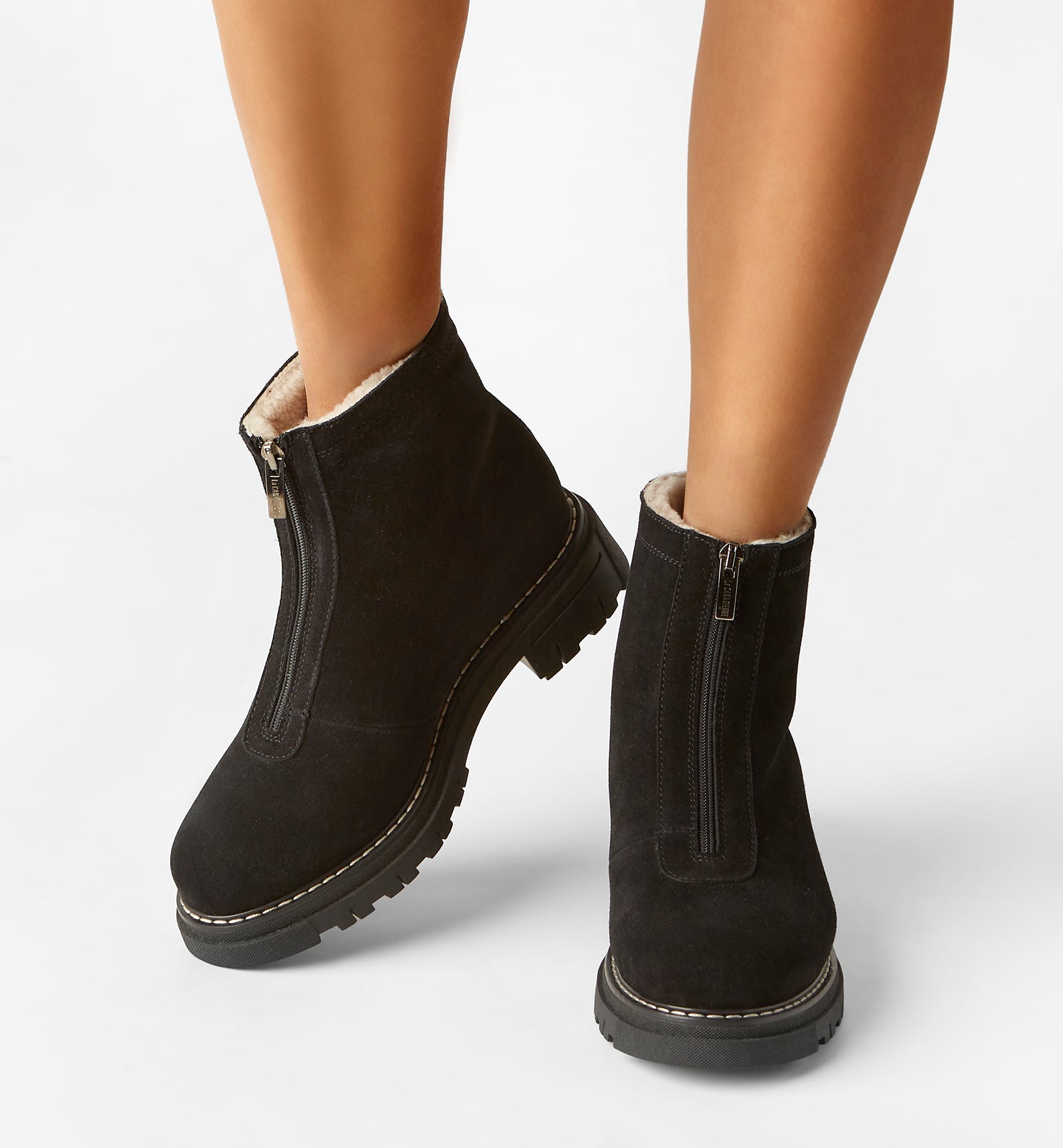 DEON SHEARLING - LINED SUEDE BOOTIE - La Canadienne