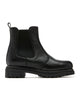 DERRICK SHEARLING-LINED PEBBLED LEATHER BOOTIE
