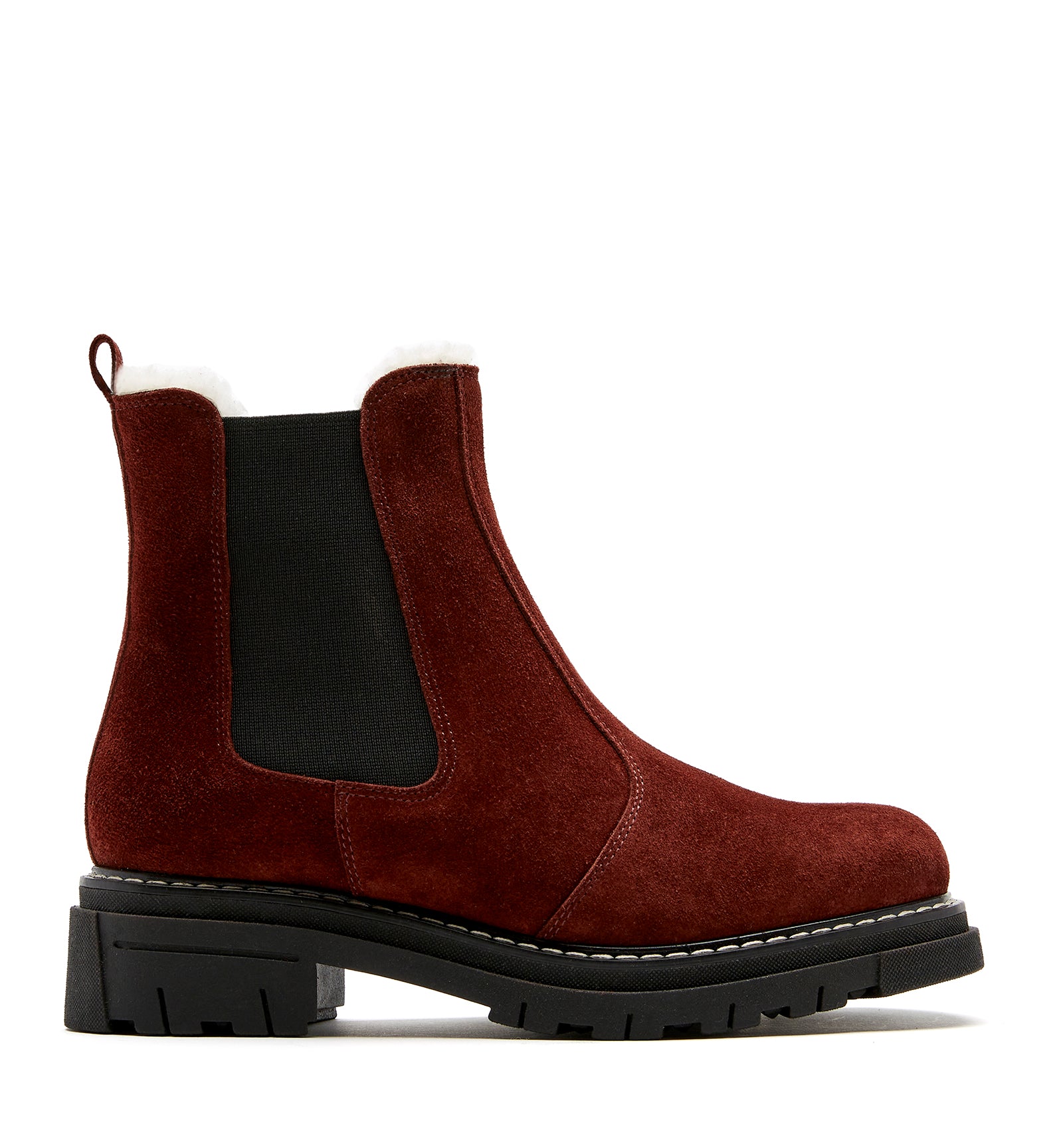 DERRICK SHEARLING LINED SUEDE BOOTIE