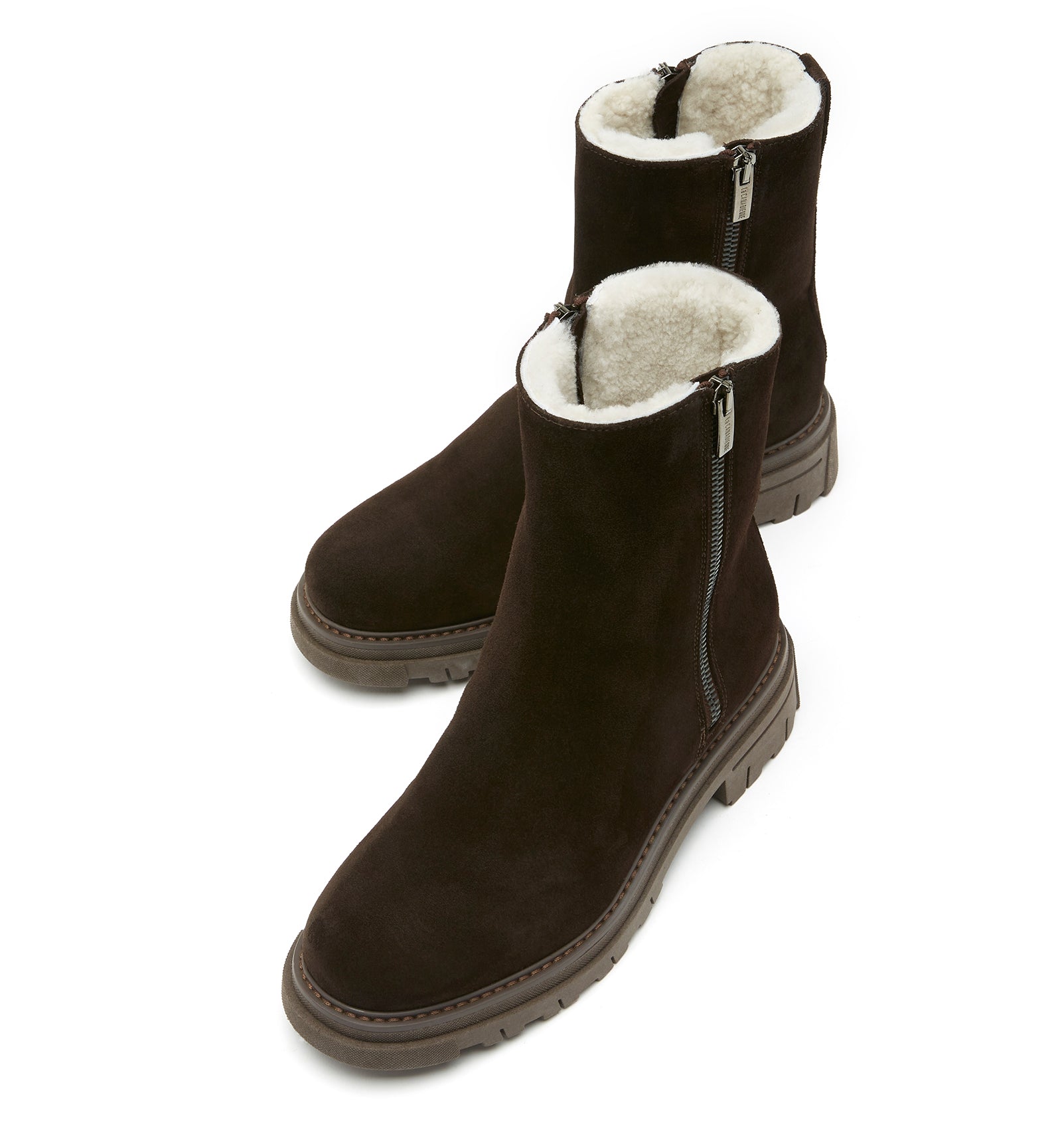 DIAMOND SHEARLING LINED SUEDE BOOTIE — Item 8 of 10