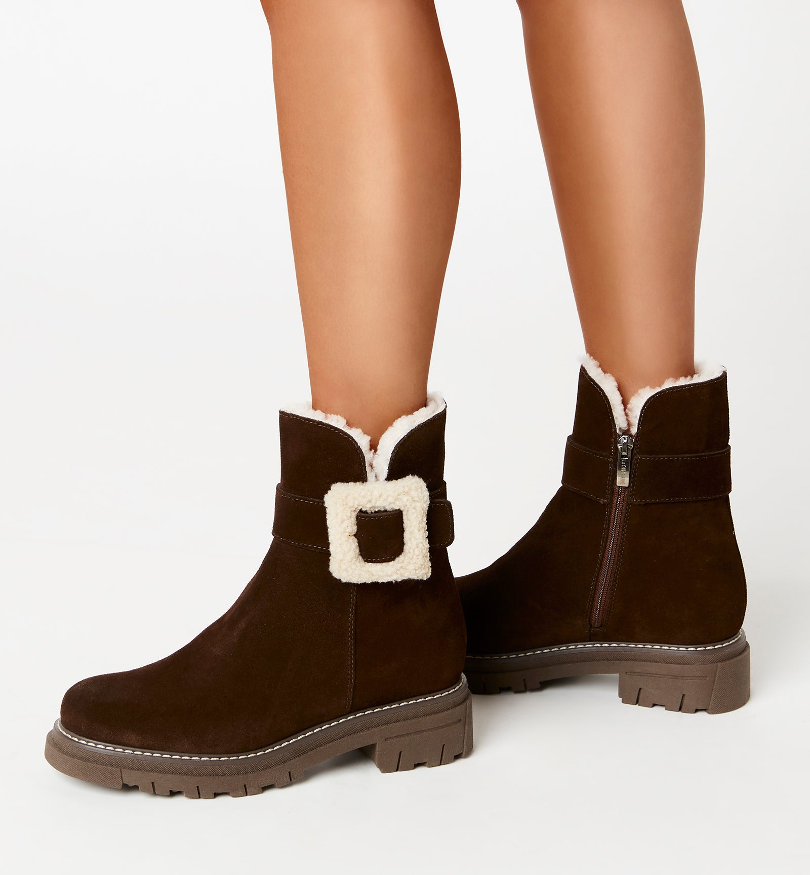DOUG SHEARLING-LINED SUEDE BOOTIE