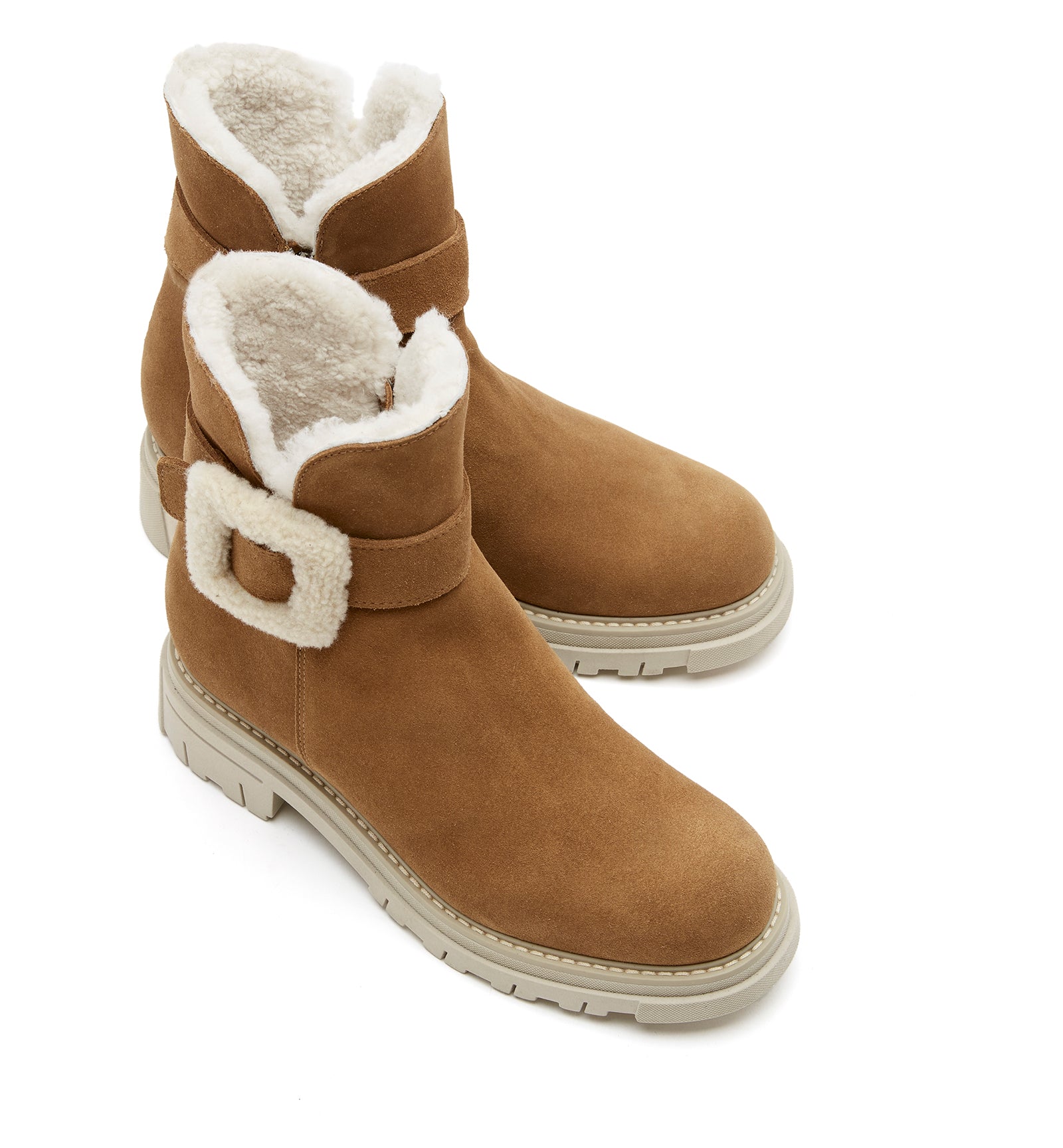 DOUG SHEARLING-LINED SUEDE BOOTIE