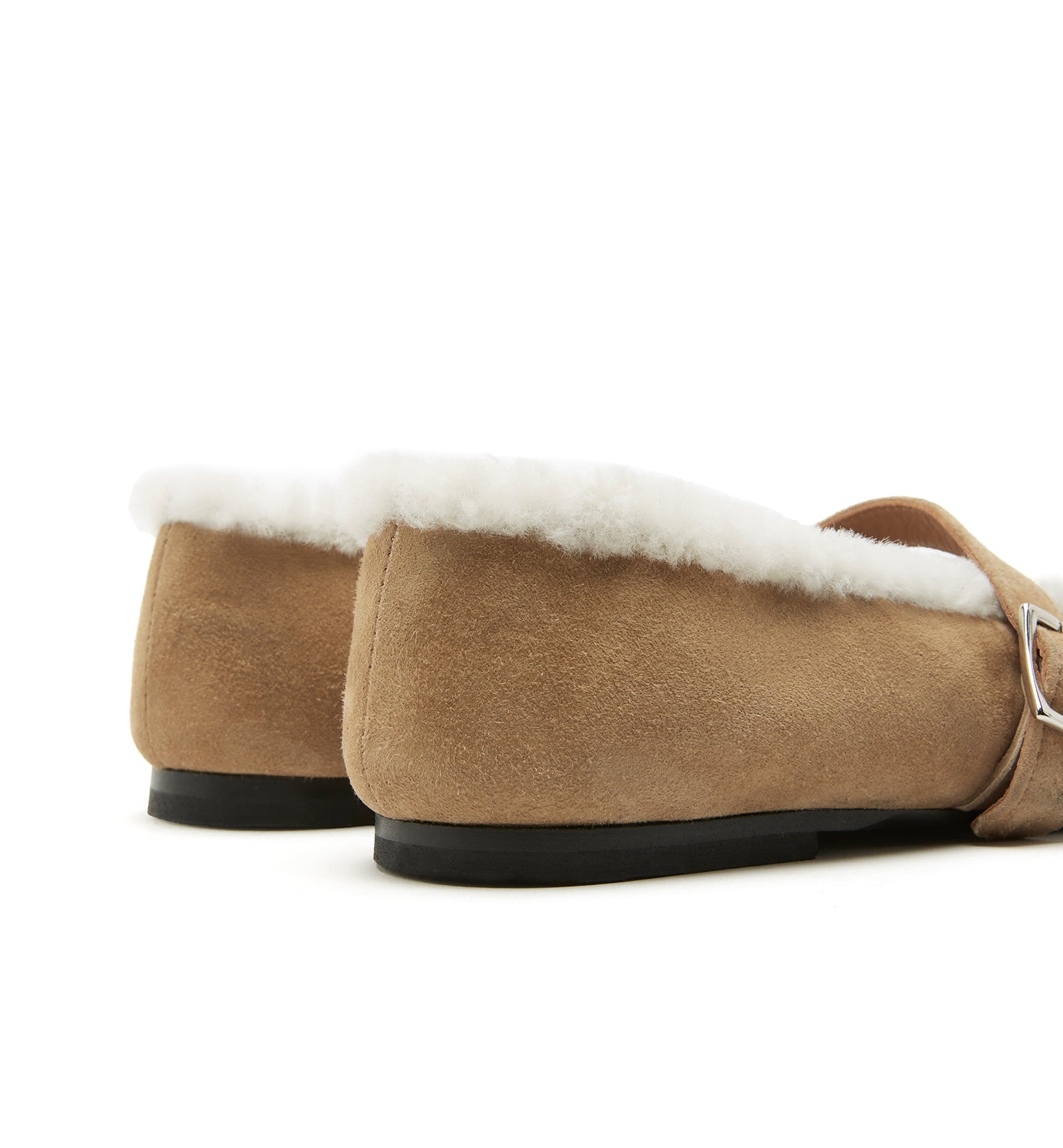 ELEGANT SHEARLING LINED SUEDE FLAT — Item 10 of 11