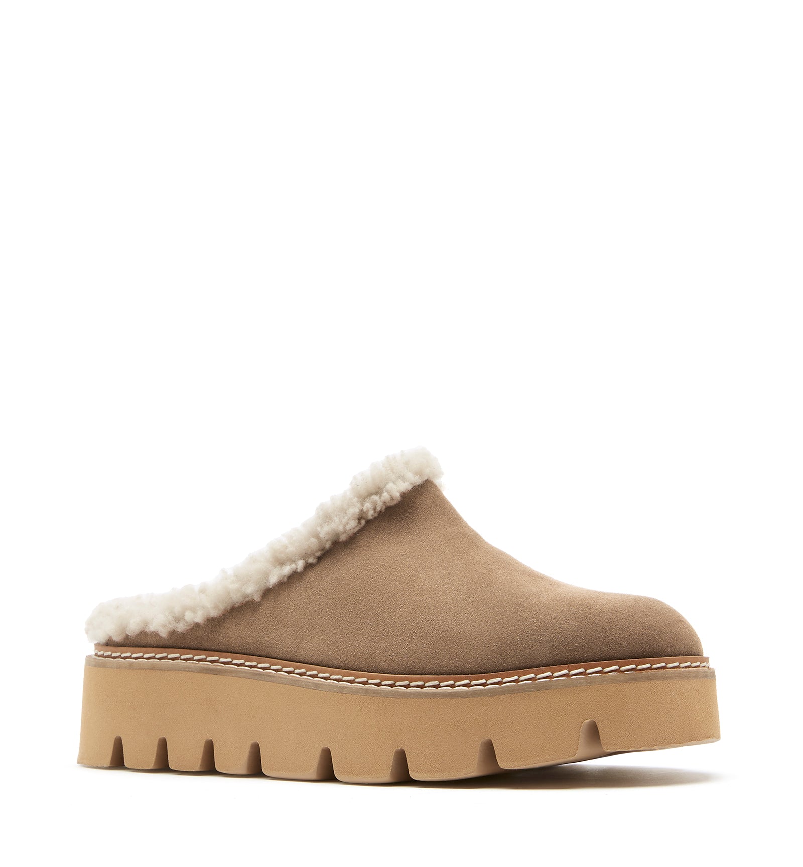ERA SHEARLING LINED SUEDE MULE