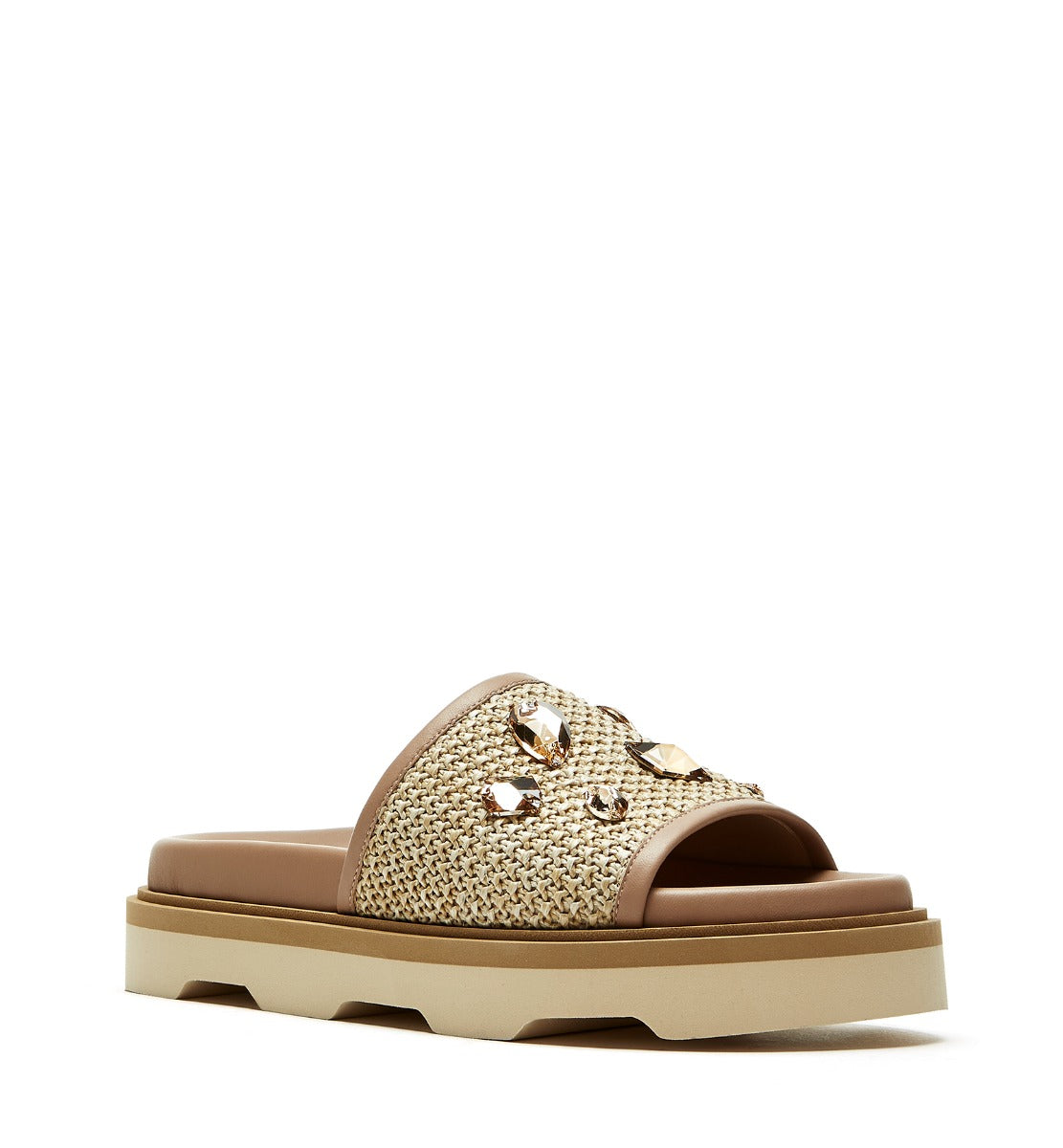 FARE RAFFIA LEATHER SANDAL