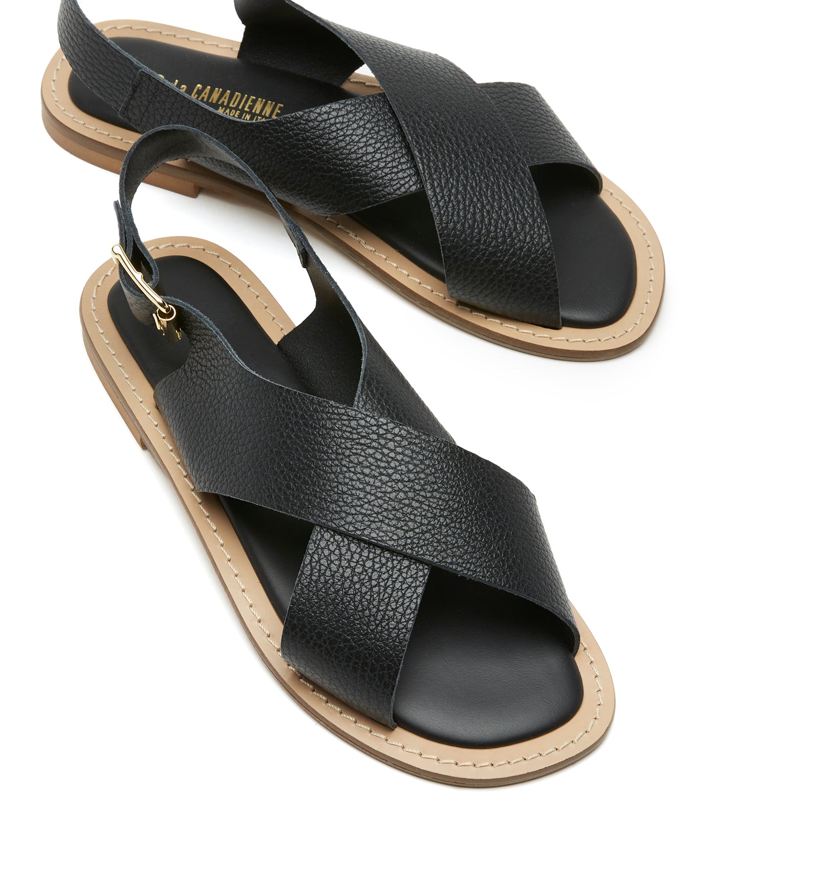 FREEDA SANDALE EN CUIR EFFET FROISSÉ