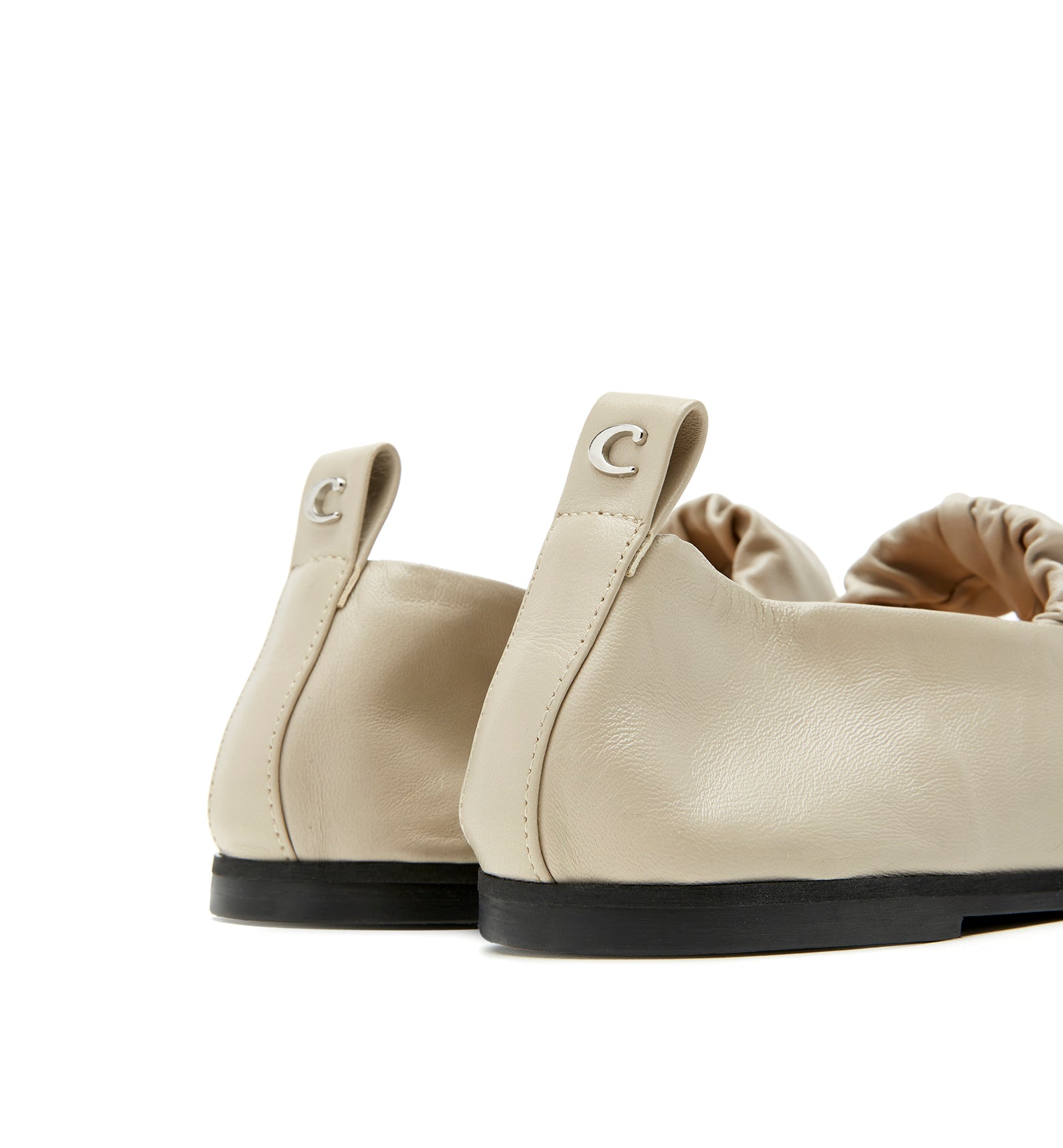 GREY LEATHER MARY JANE FLAT - La Canadienne