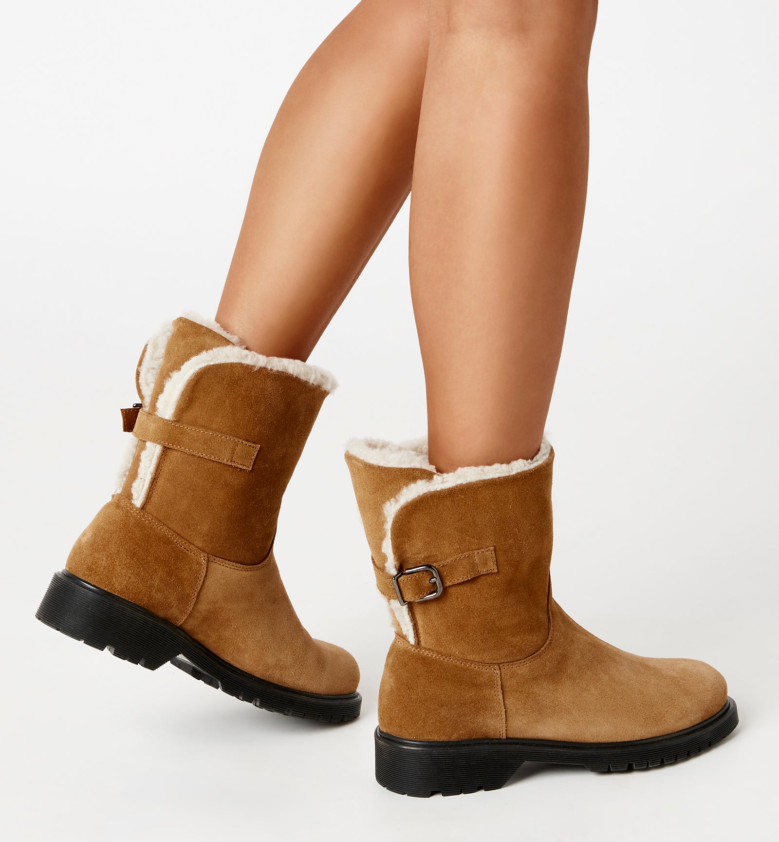 HADLEY SHEARLING-LINED SUEDE BOOTIE